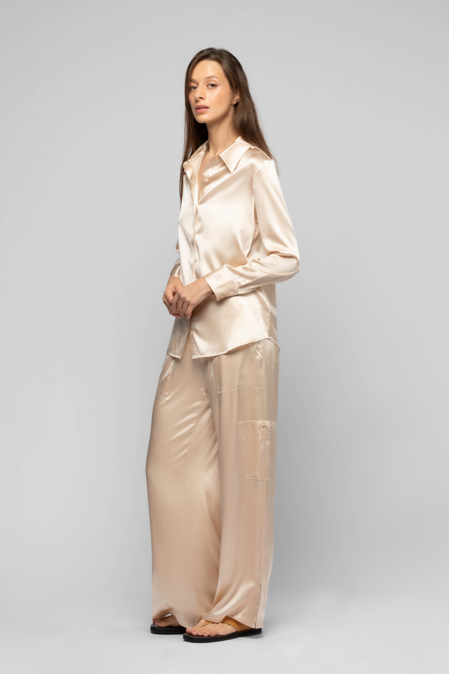 Chemise Levy beige en soie mode femme luxe
