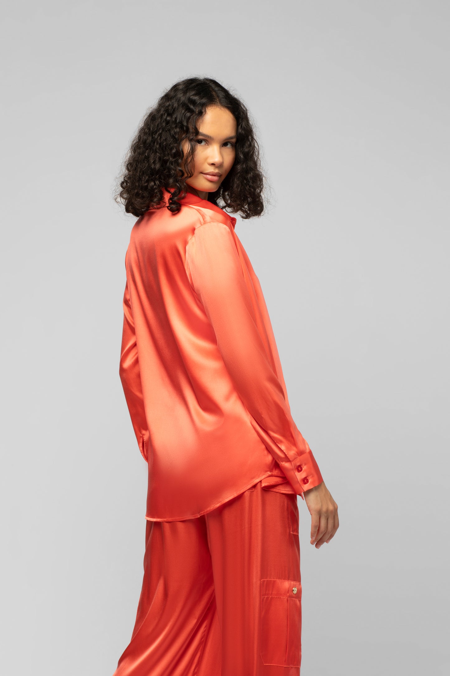 Chemise Levy corail en soie mode femme luxe