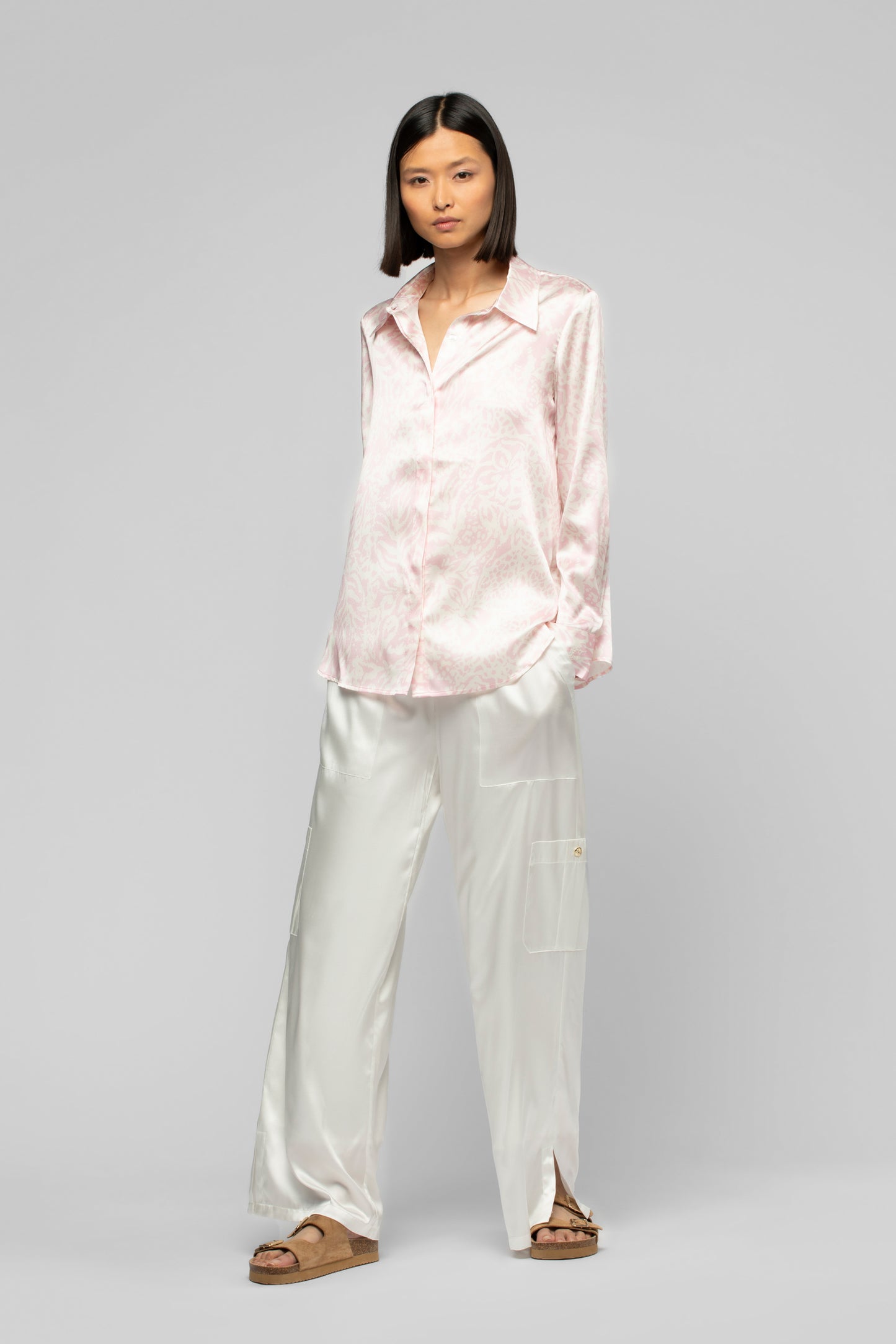 Chemise Levy léopard rose en soie mode femme luxe