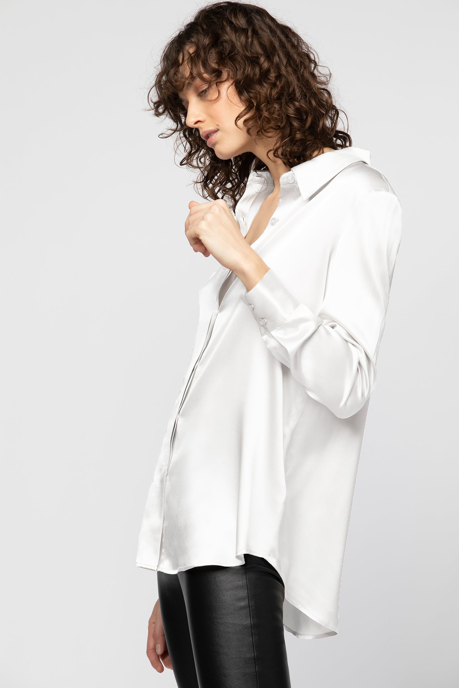 Chemise Levy blanc en soie mode femme luxe