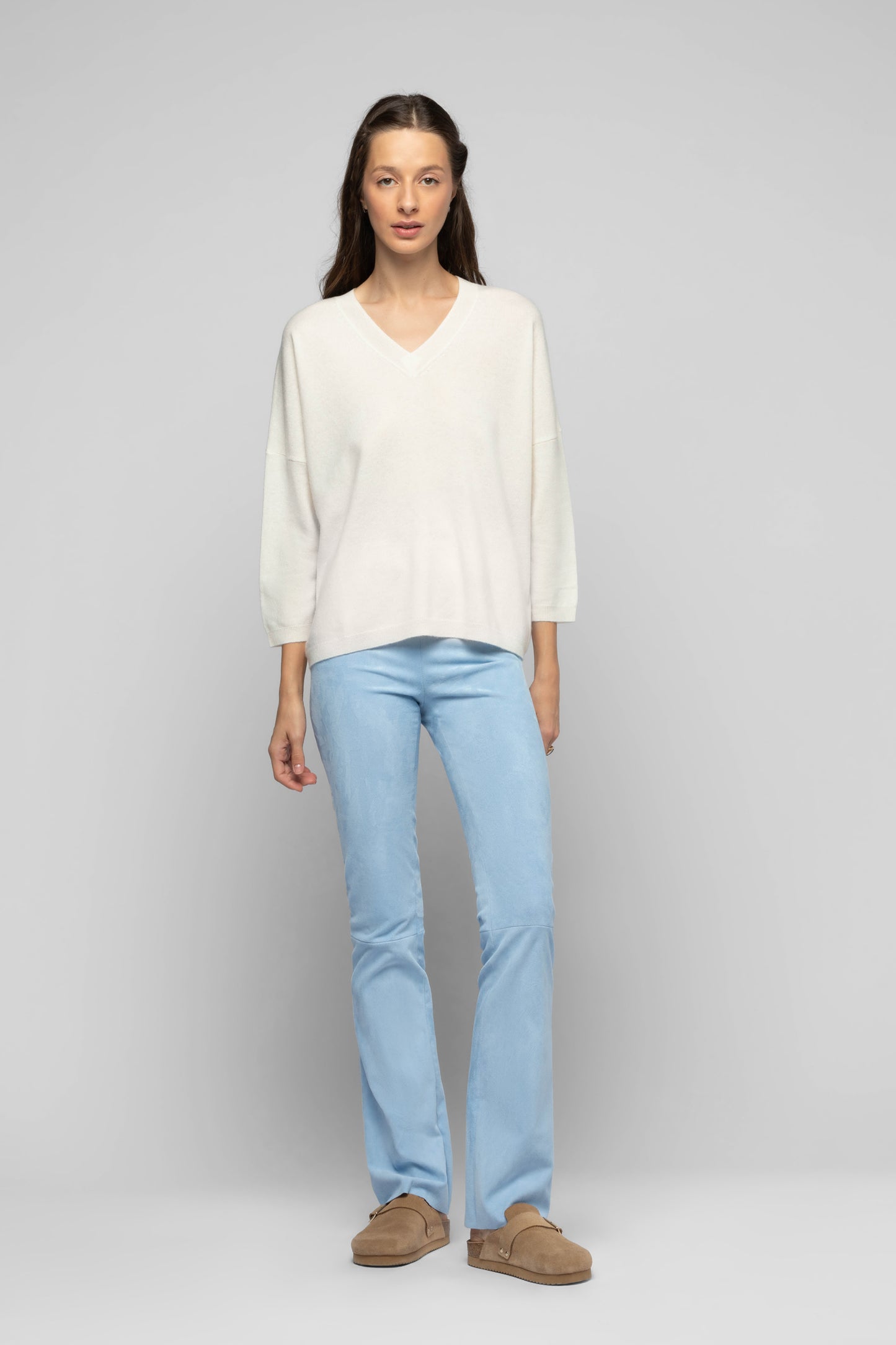 Pull Pava blanc en laine et cachemire mode femme luxe