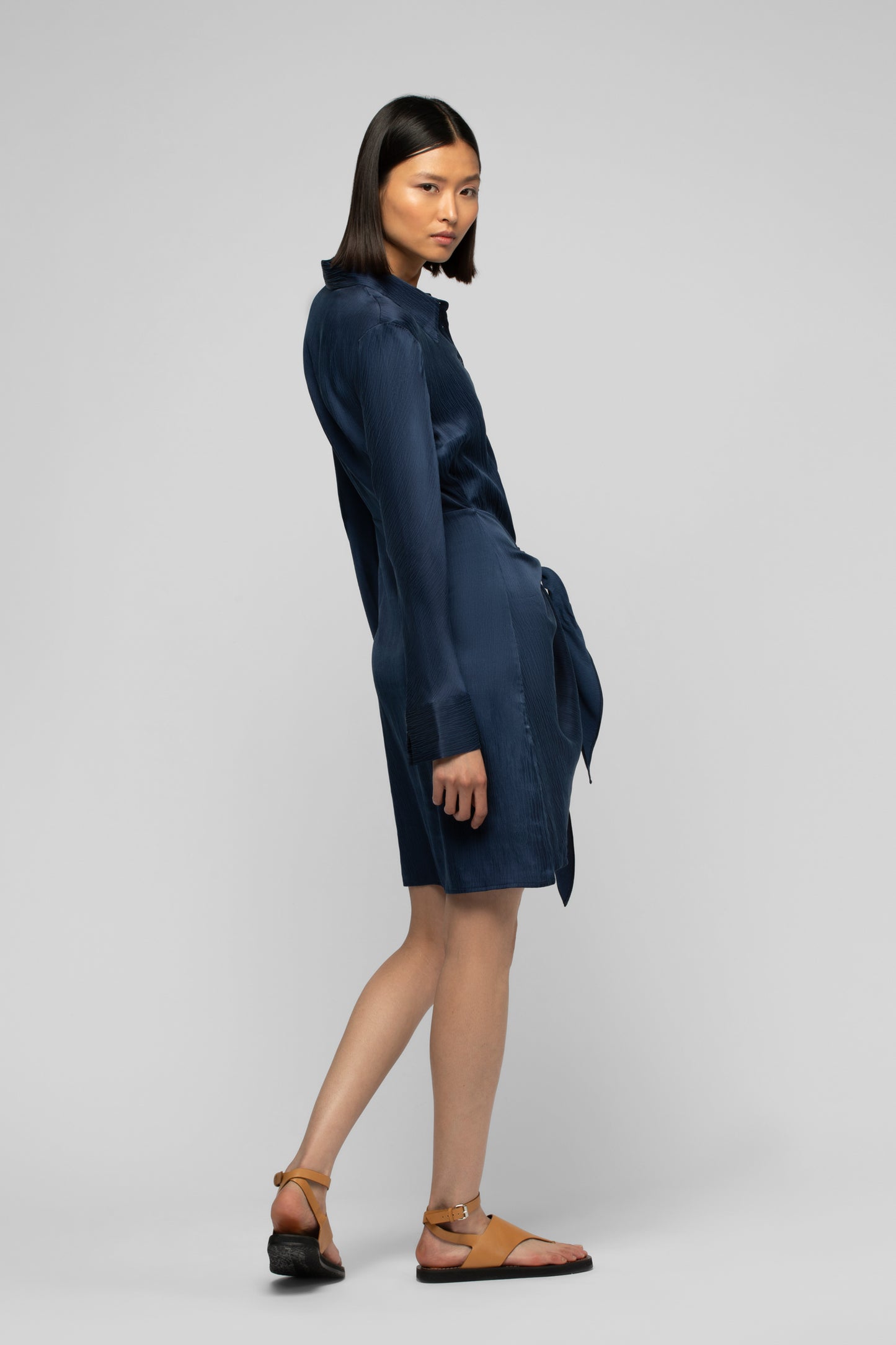 Robe Ramelie bleu marine en viscose mode femme luxe