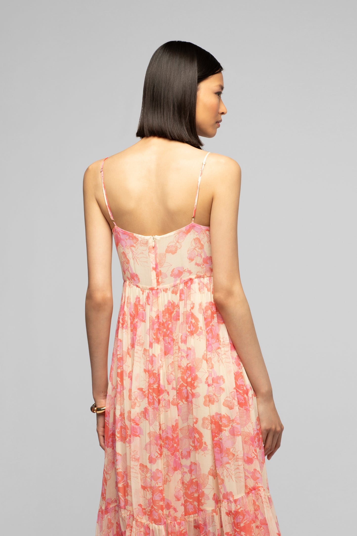 Robe Razania imprimé corail en viscose mode femme luxe