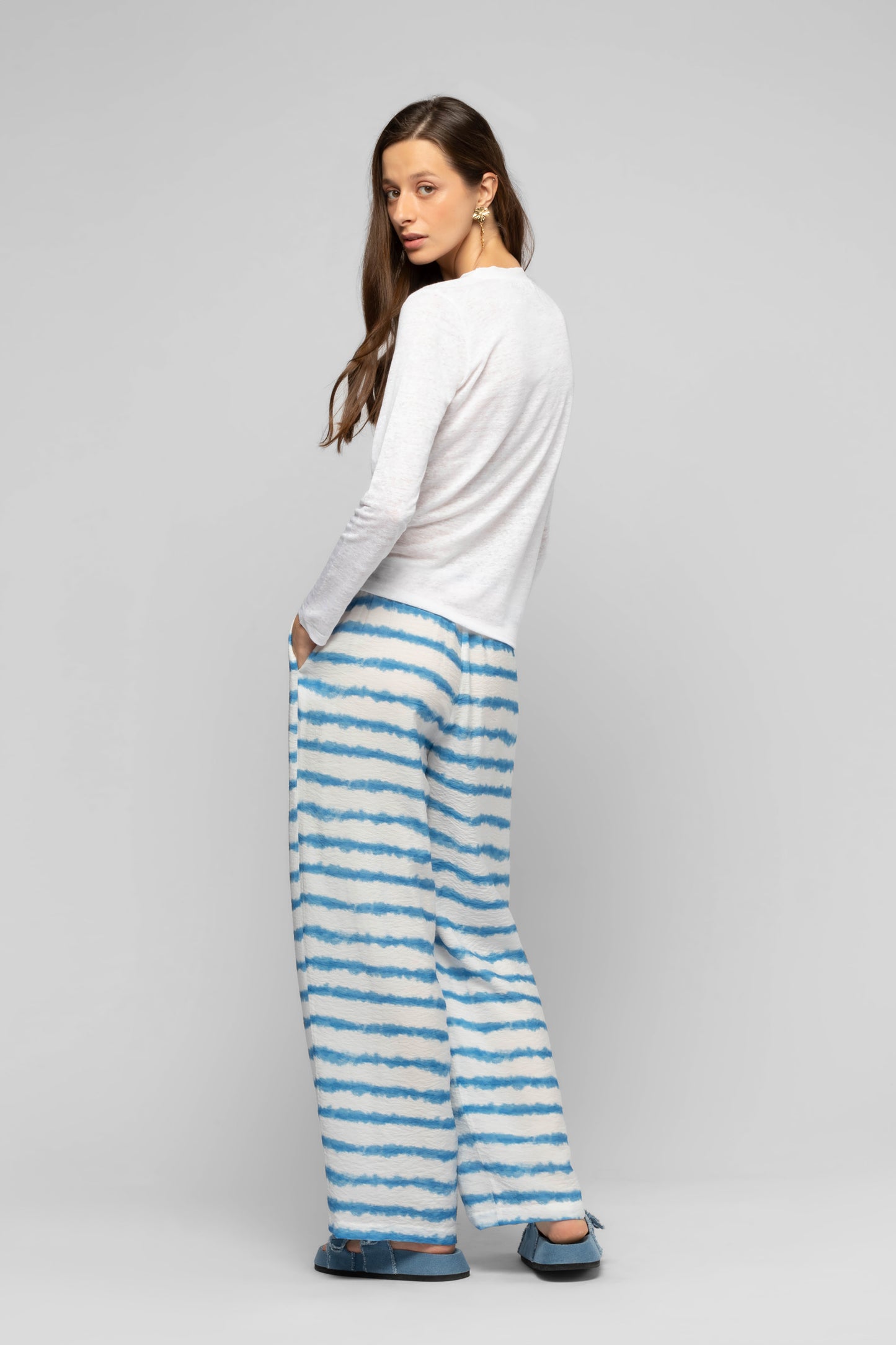 T-Shirt Tanika blanc en lin et soie mode femme luxe