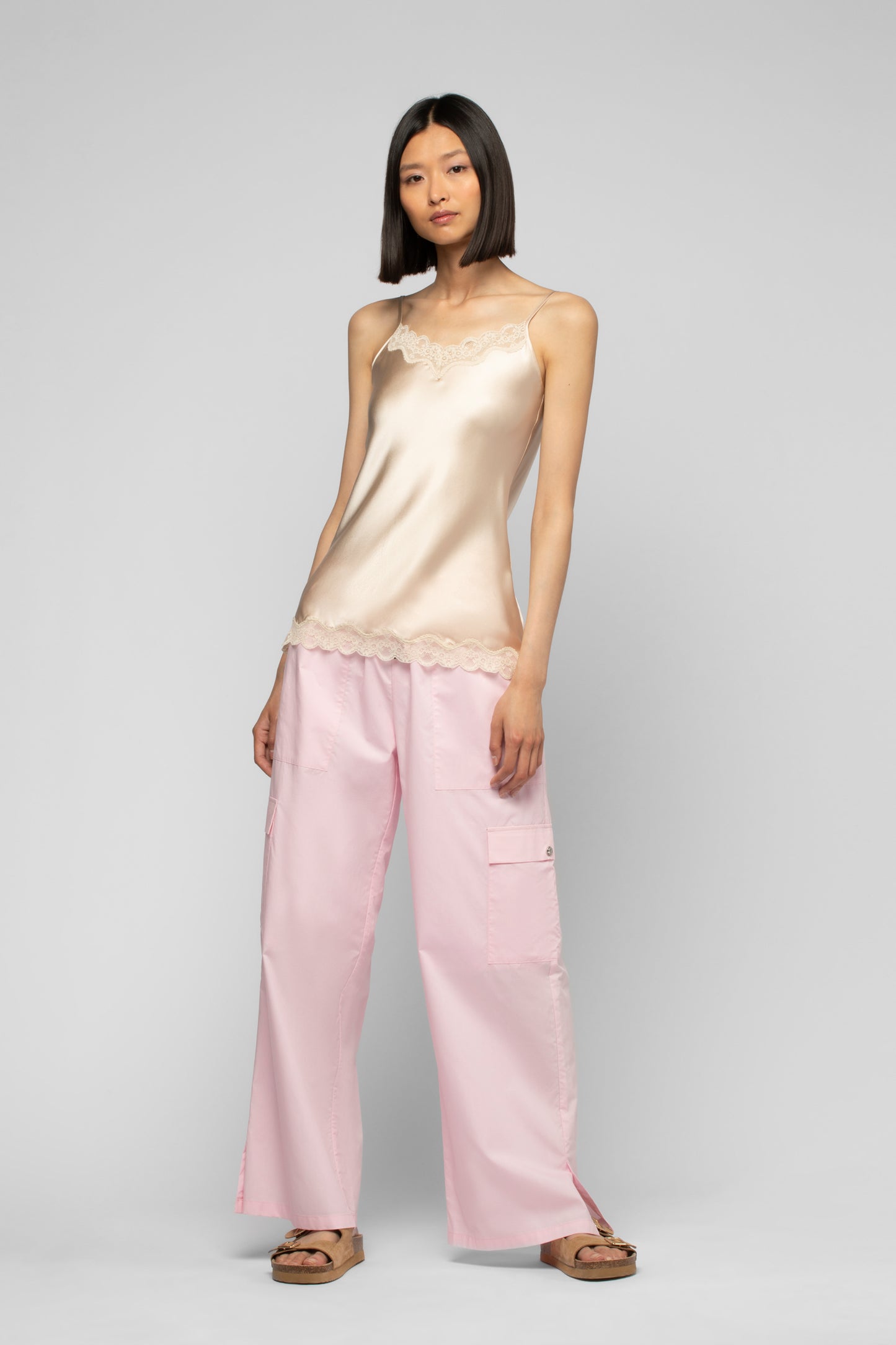 Top Tathenais beige en soie mode femme luxe