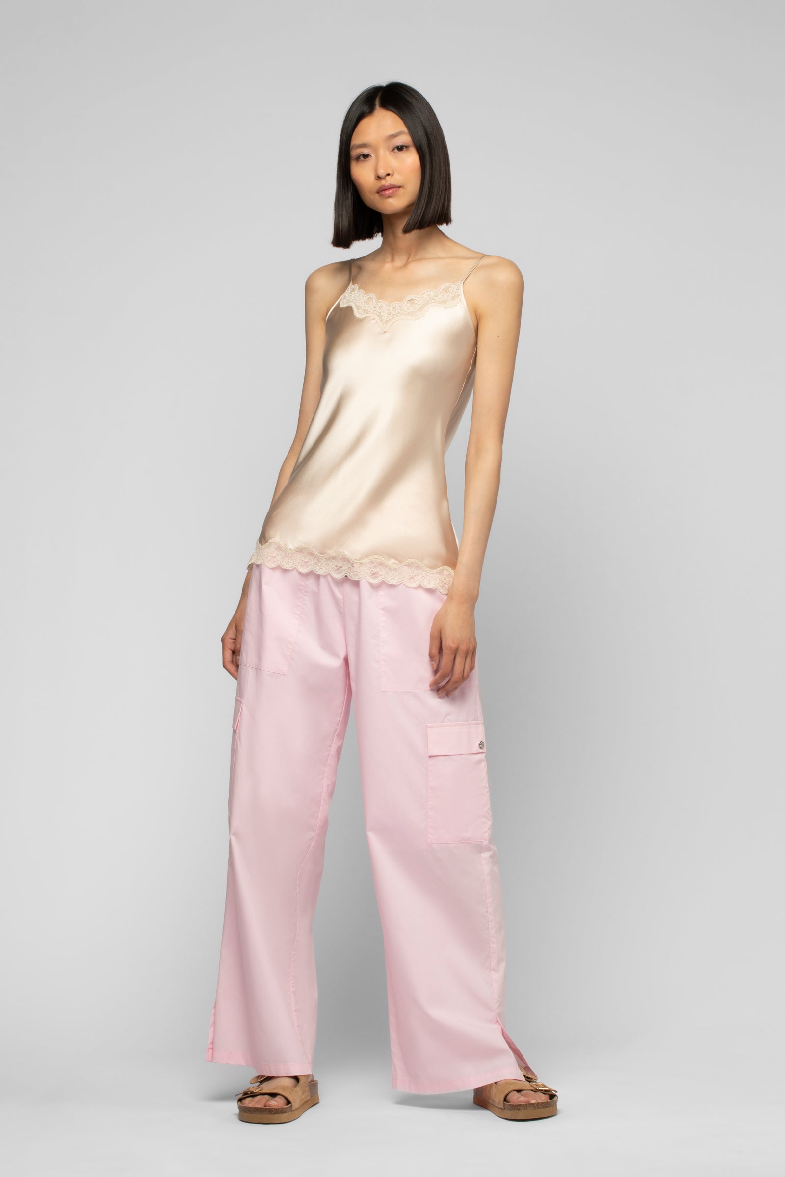 Top Tathenais beige en soie mode femme luxe