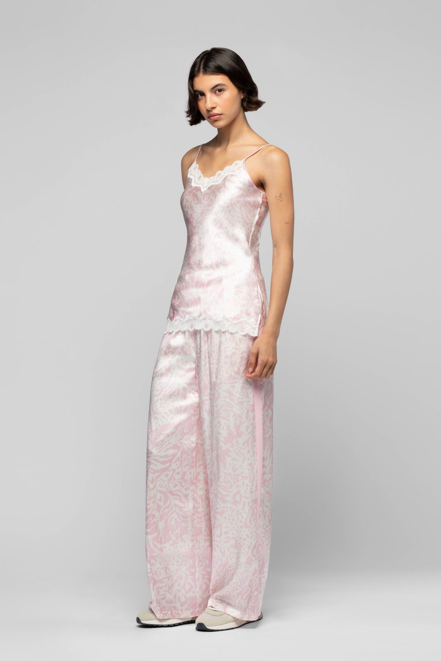 Top Tathenais léopard rose en soie mode femme luxe