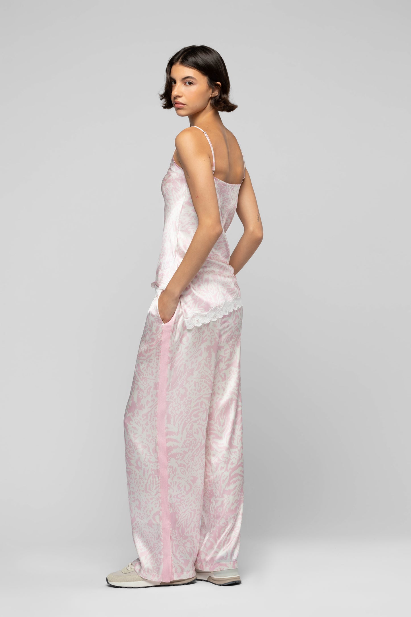 Top Tathenais léopard rose en soie mode femme luxe