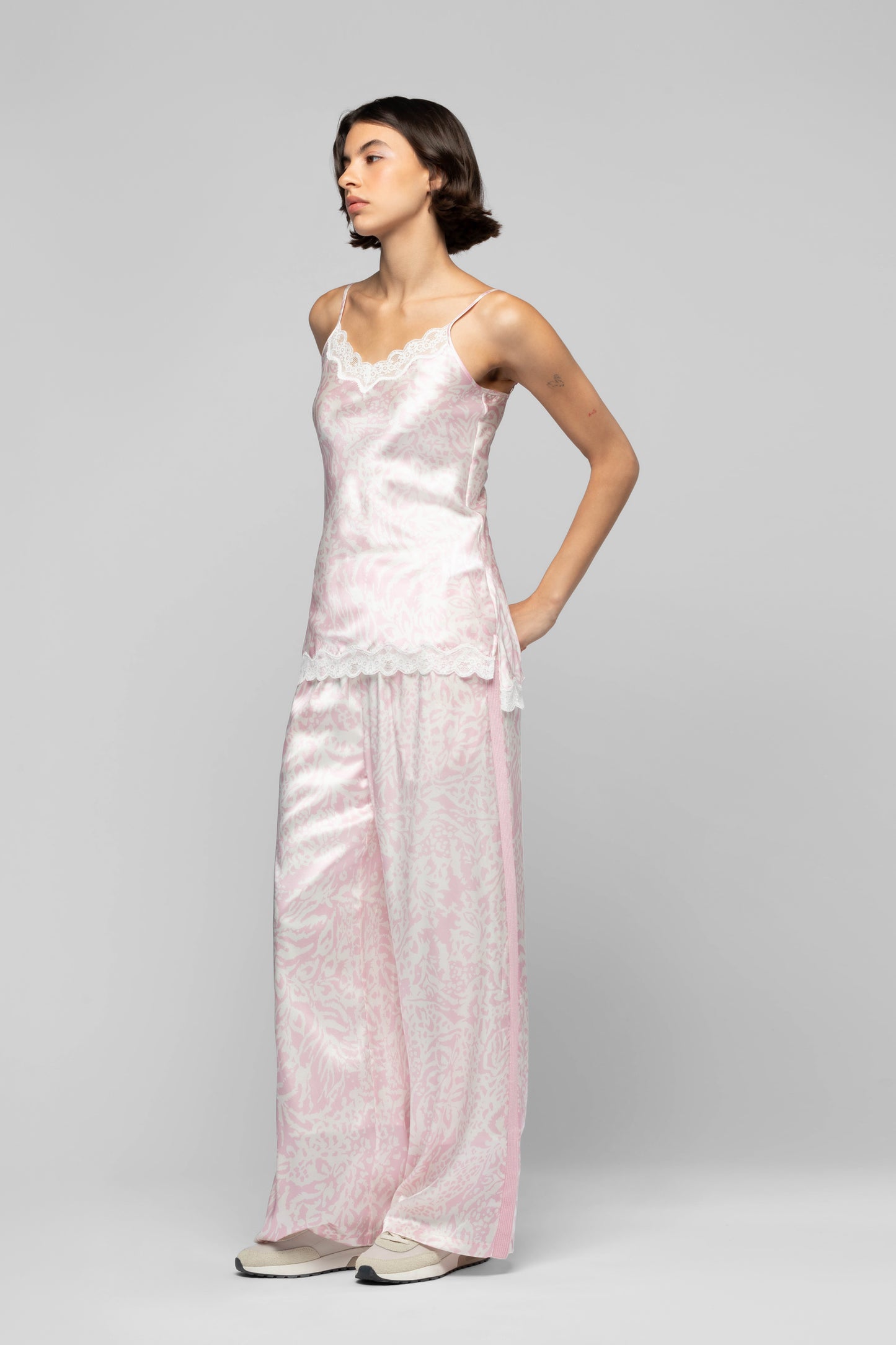 Top Tathenais léopard rose en soie mode femme luxe