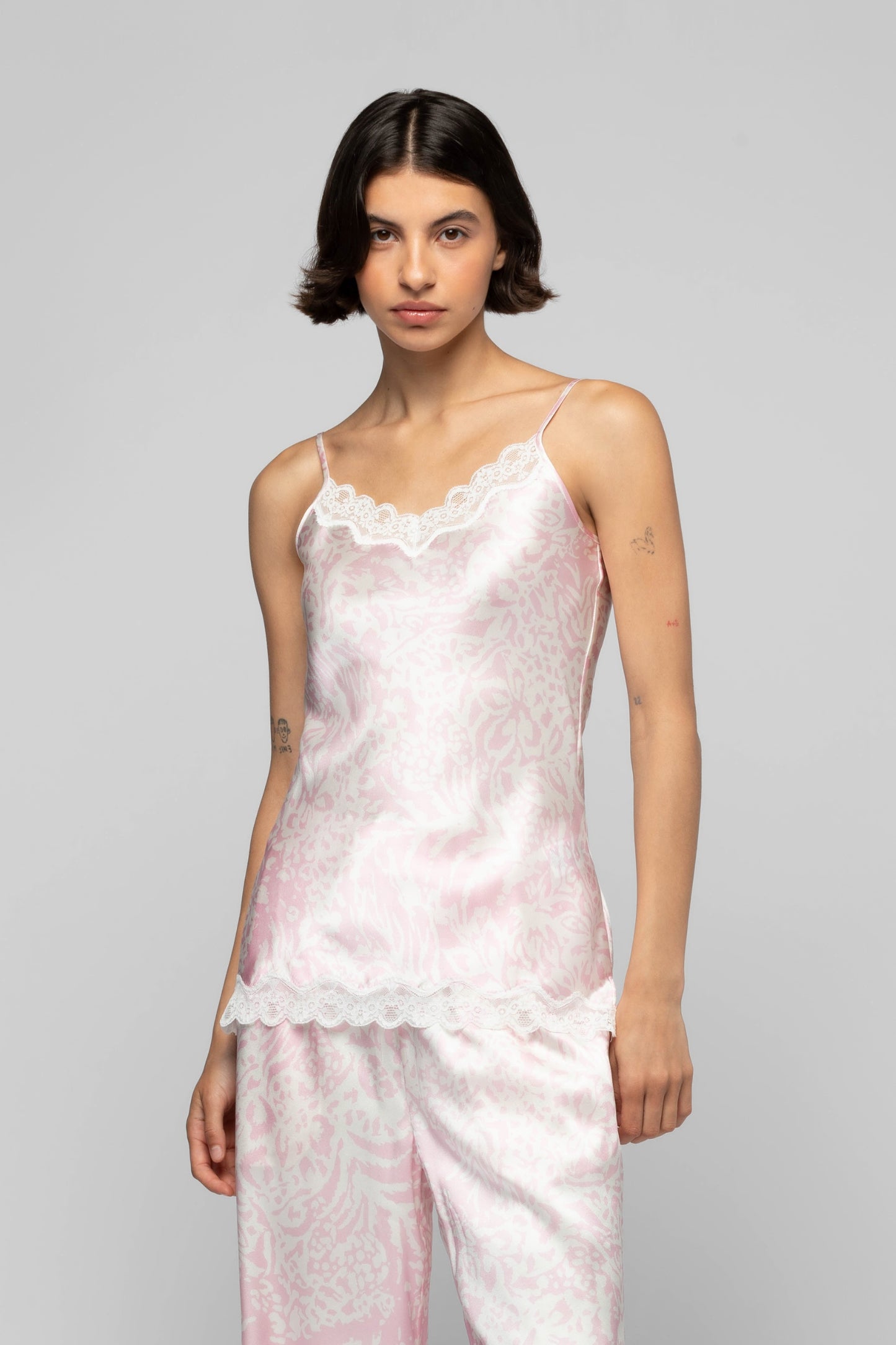 Top Tathenais léopard rose en soie mode femme luxe