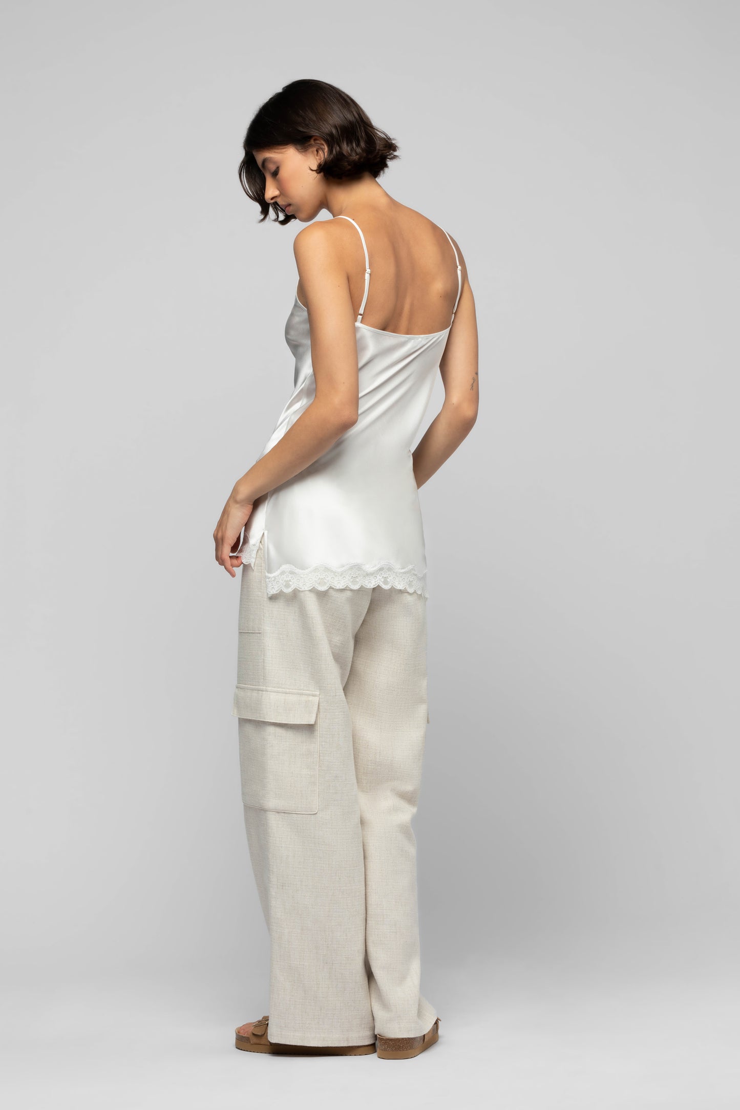 Top Tathenais blanc en soie mode femme luxe