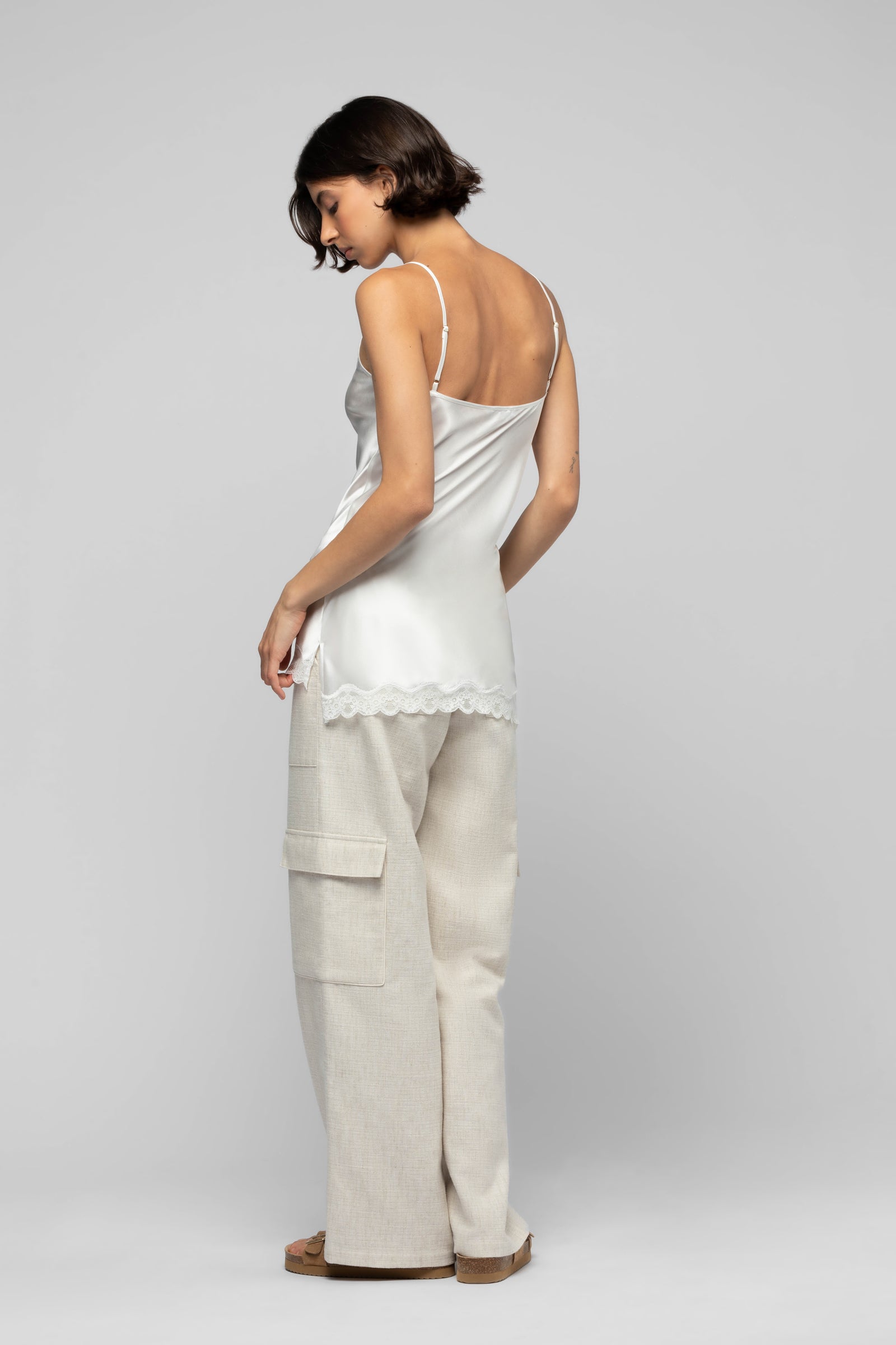 Top Tathenais blanc en soie mode femme luxe