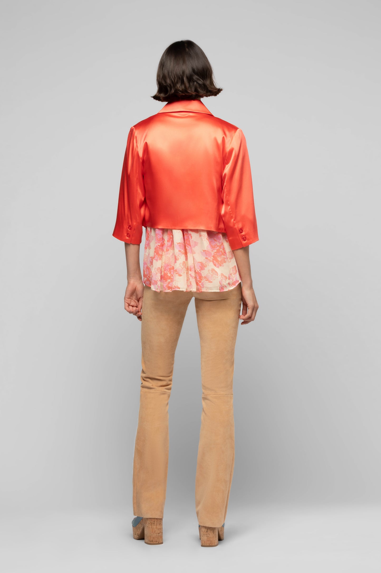 Veste Vaicha corail en soie mode femme luxe