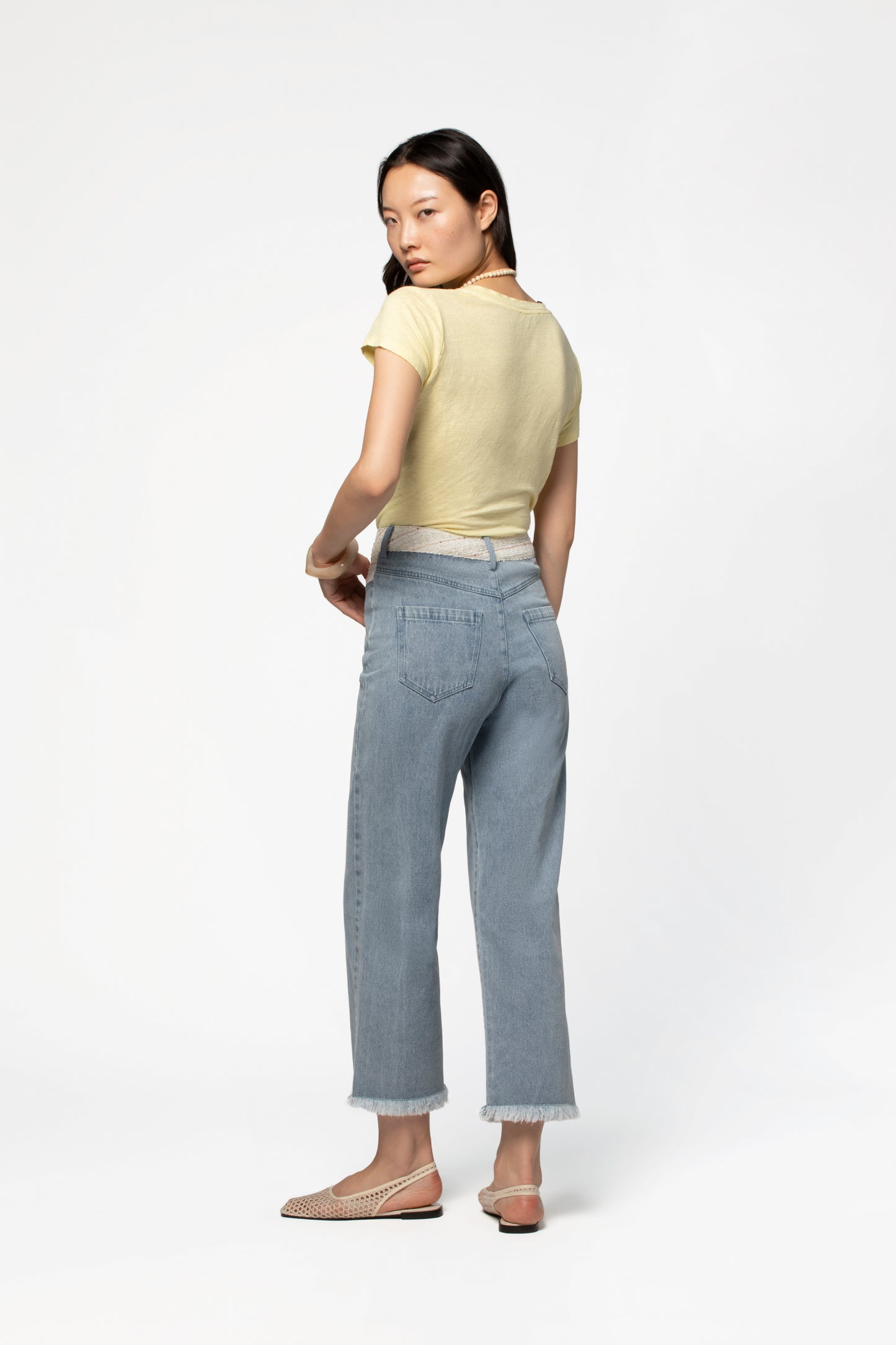 T-shirt lin respirant luxe femme MAX&MOI silhouette contemporaine jaune