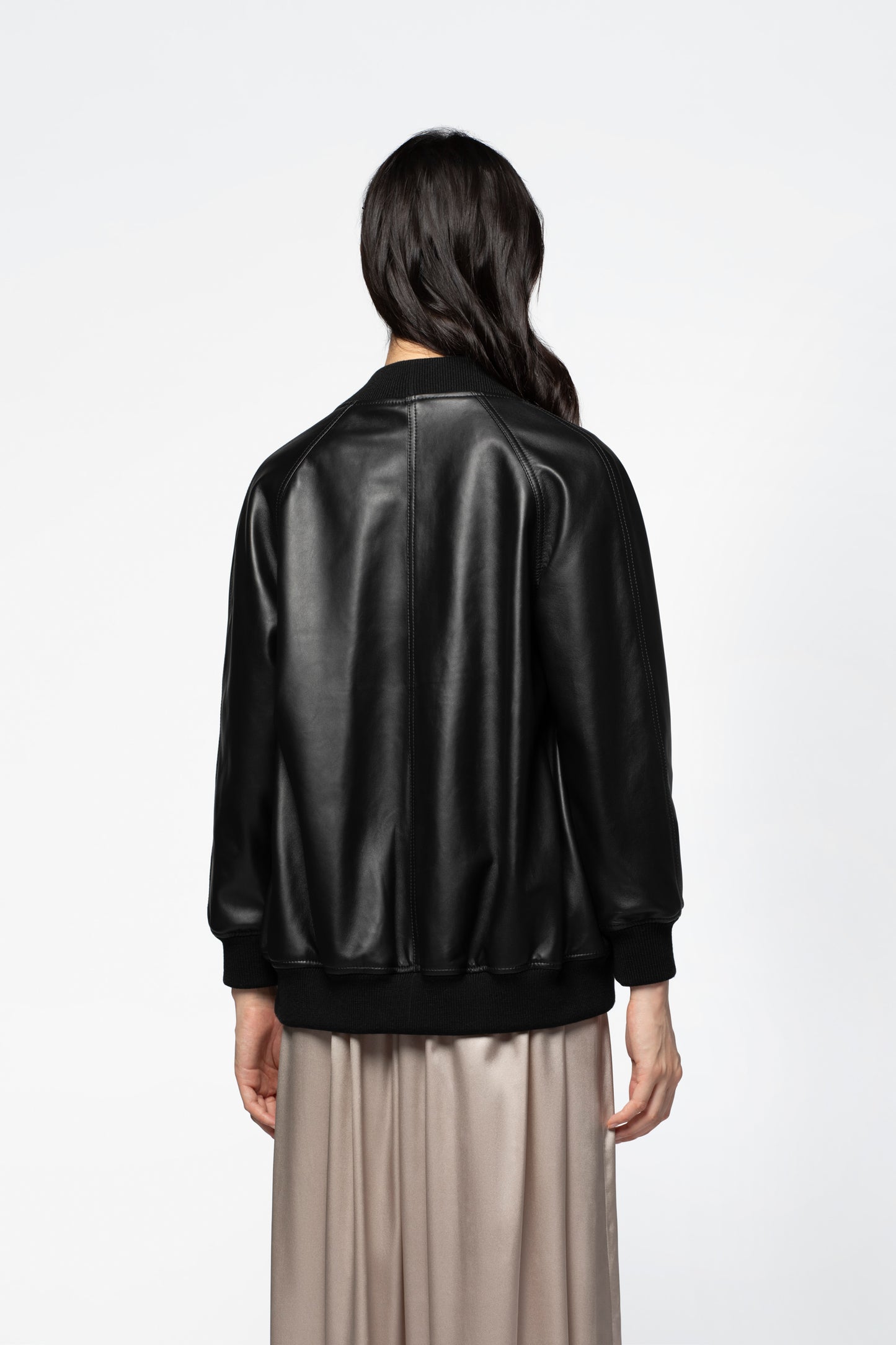 Bomber cuir luxe femme style élégant MAX&MOI coloris noir