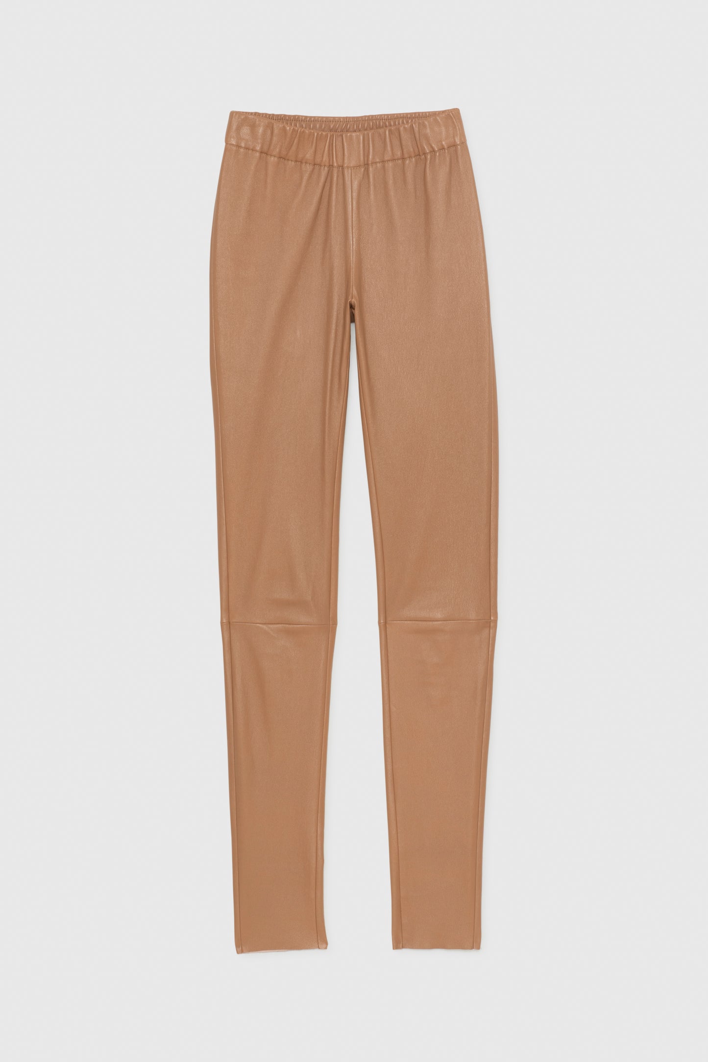 Pantalon PERLEGGING beige en cuir d'agneau coton haut de gamme MAX&MOI