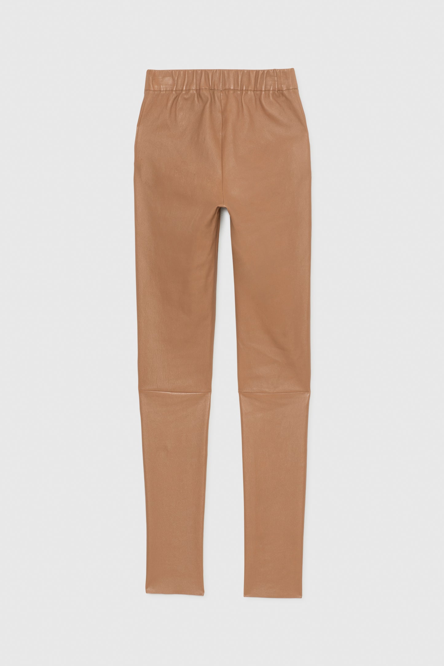 Pantalon PERLEGGING beige en cuir d'agneau coton haut de gamme MAX&MOI