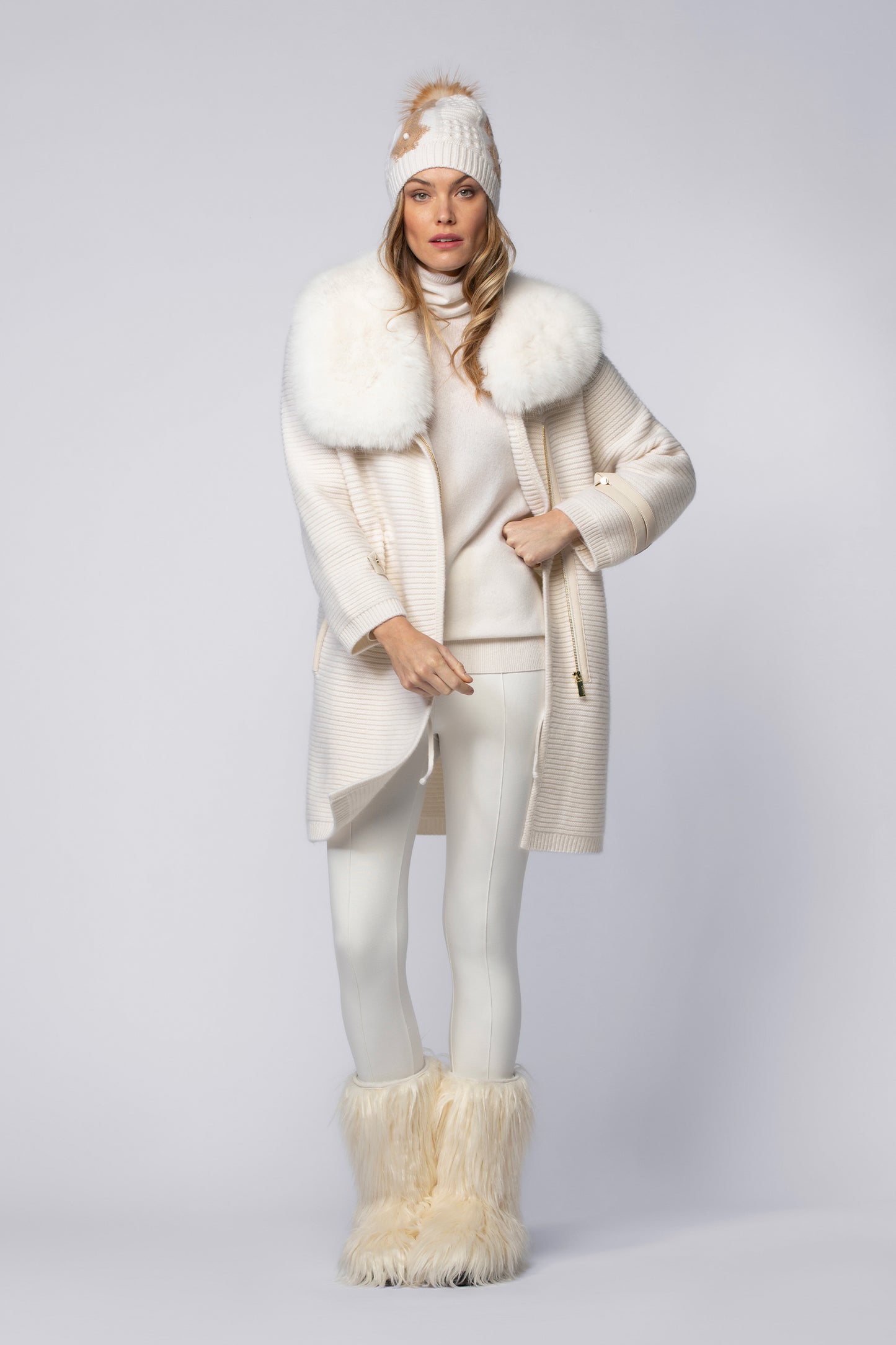 Gilet GINKA blanc en laine cachemire haut de gamme MAX&MOI