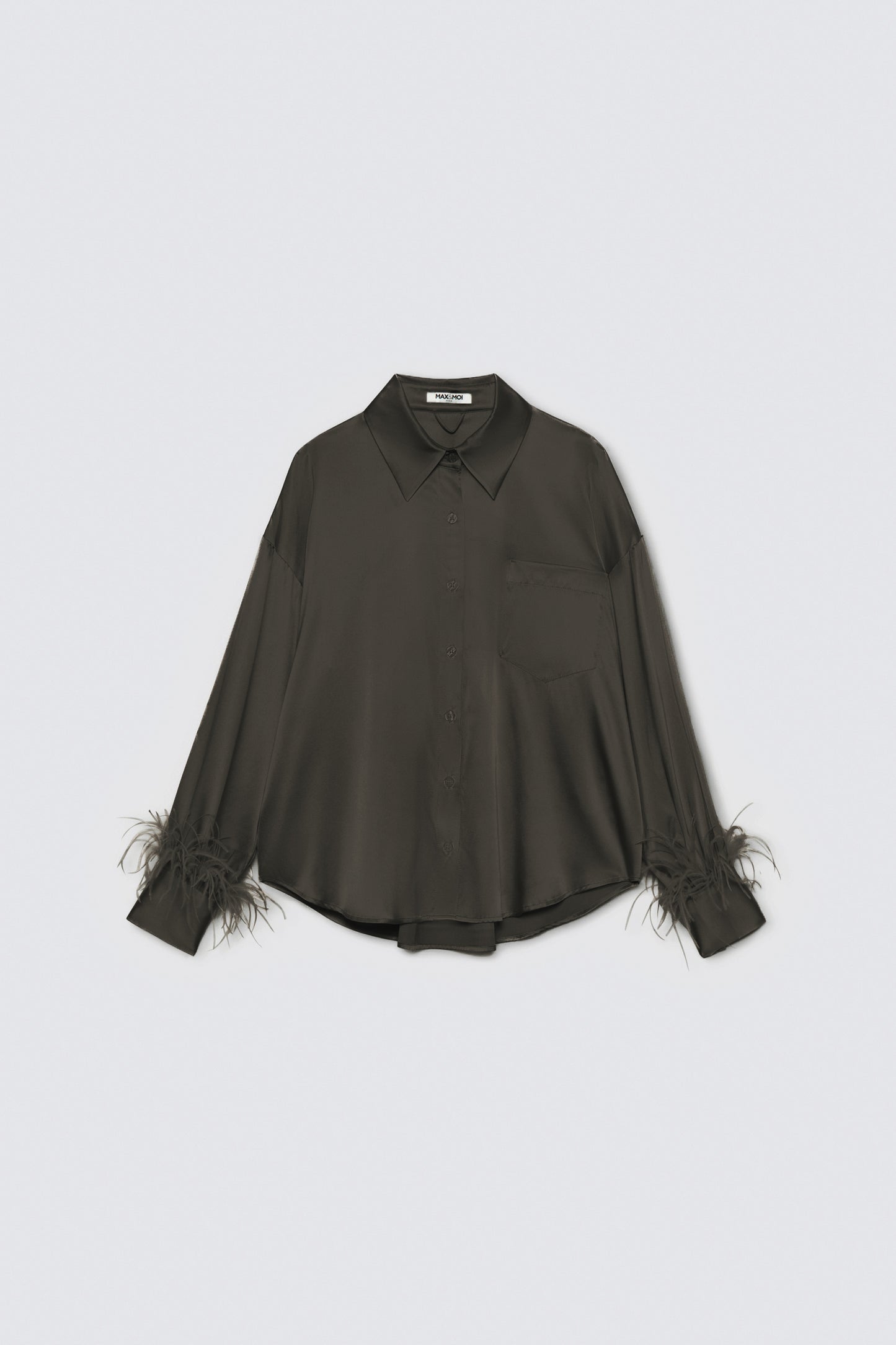 Chemise LILIA vert thym en soie haut de gamme MAX&MOI