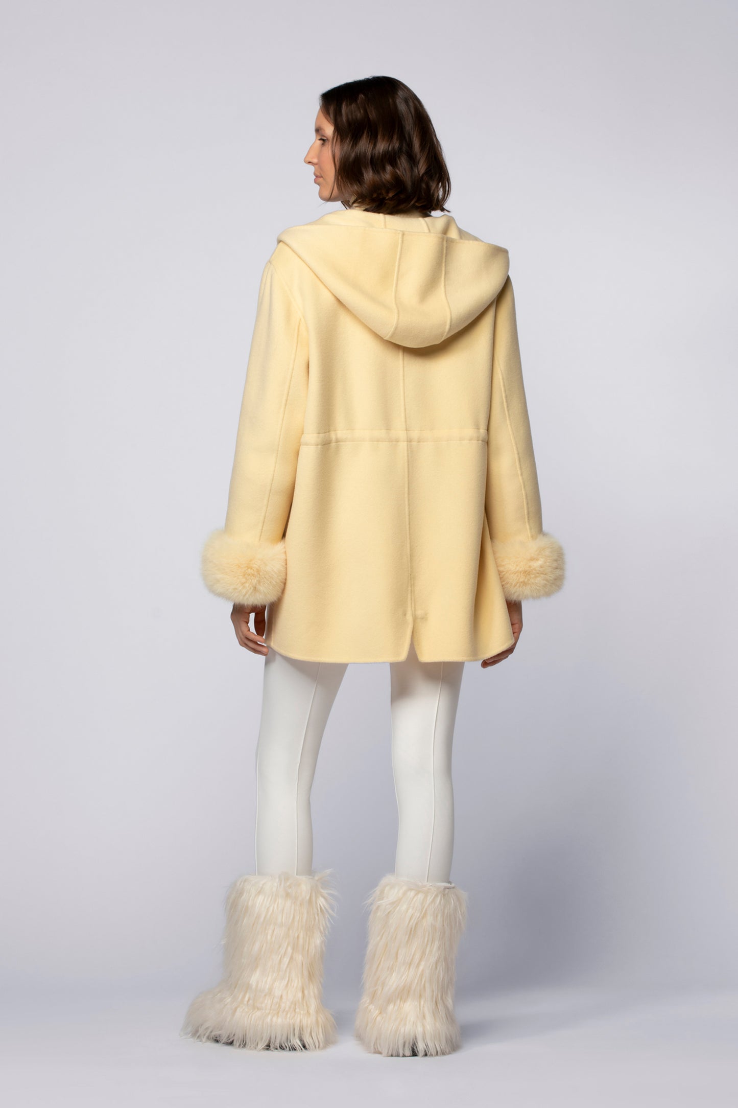 Manteau MARVY jaune blé en laine haut de gamme MAX&MOI