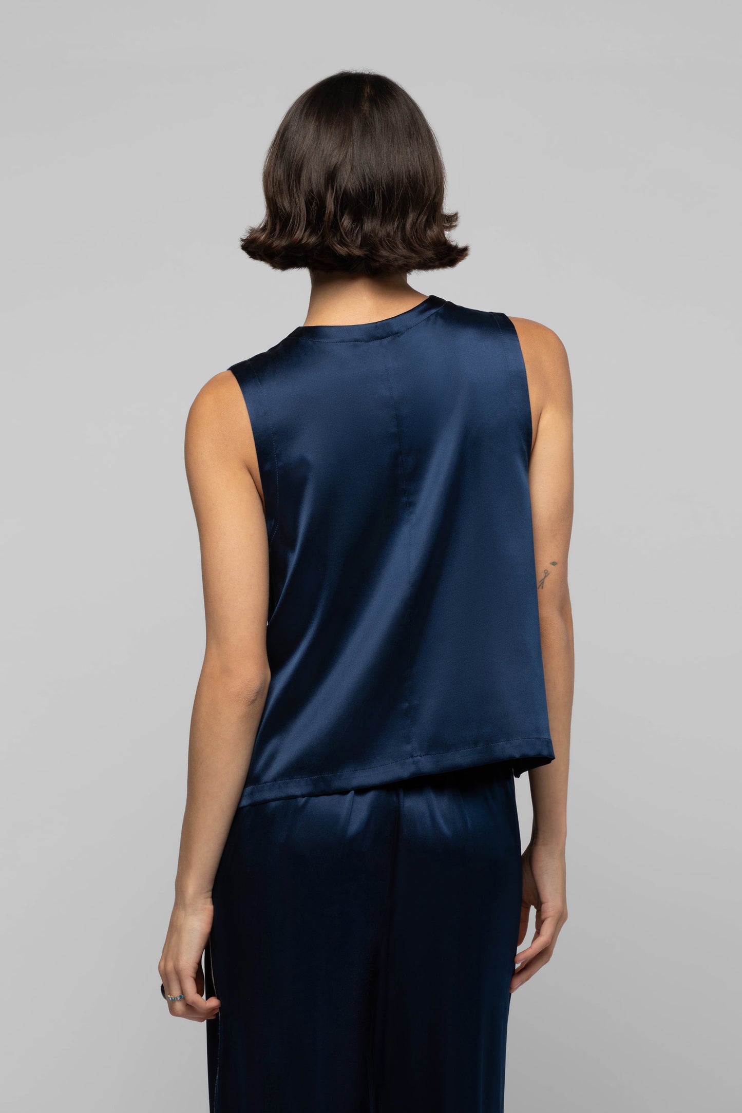 Gilet Gany bleu marine en laine et cachemire mode femme luxe