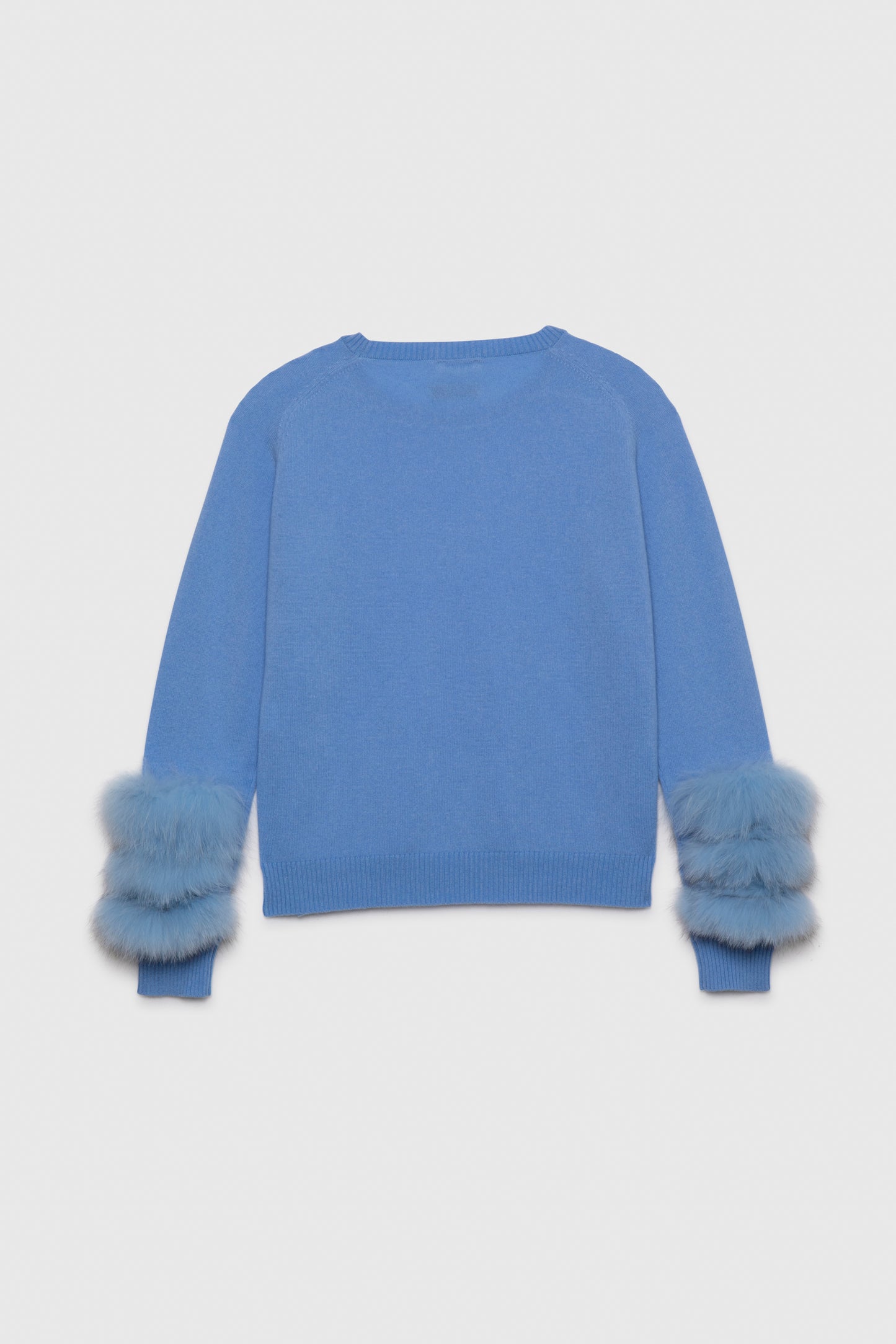 Pull GARY ciel Cachemire fourrure en renard haut de gamme femme MAX&MOI