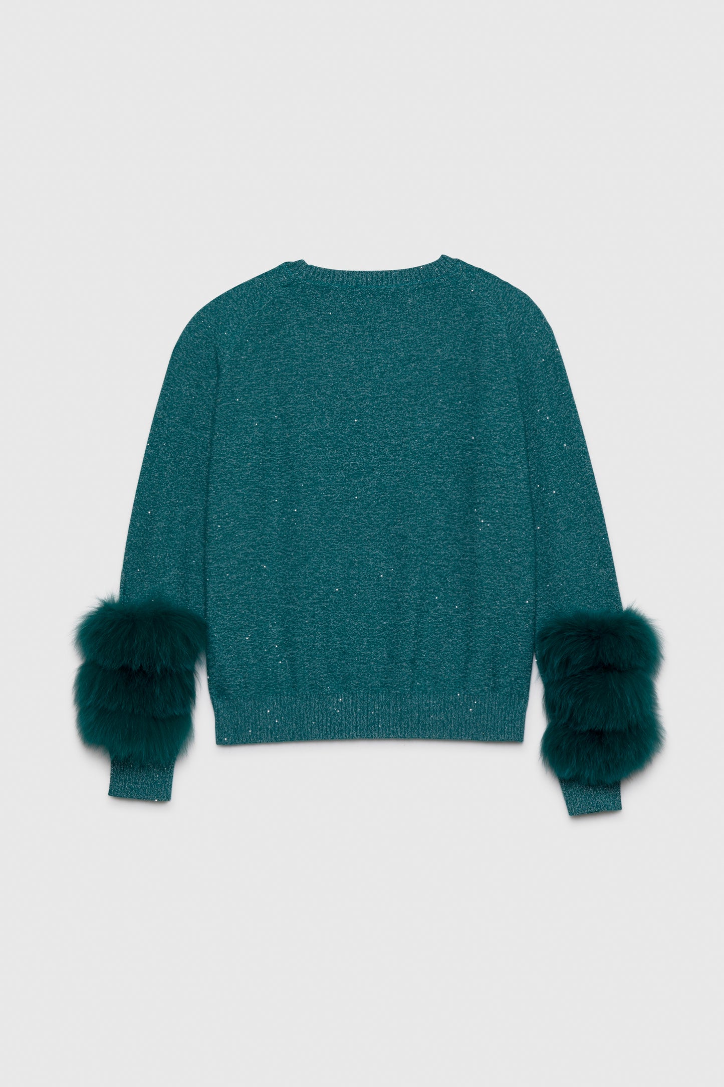 Pull GARY green Cachemire fourrure en renard haut de gamme femme MAX&MOI