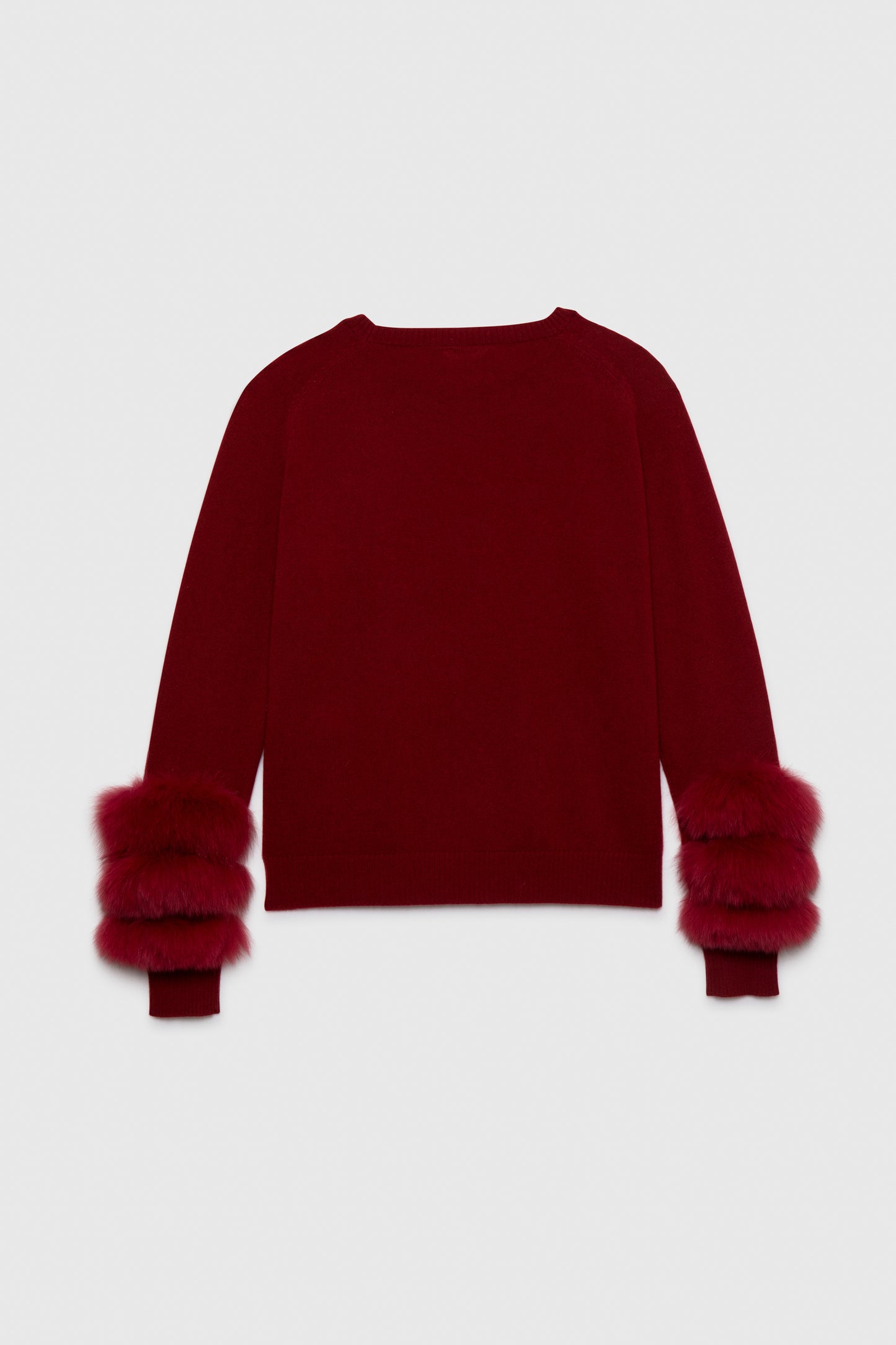 Pull GARY grenat Cachemire fourrure en renard haut de gamme femme MAX&MOI