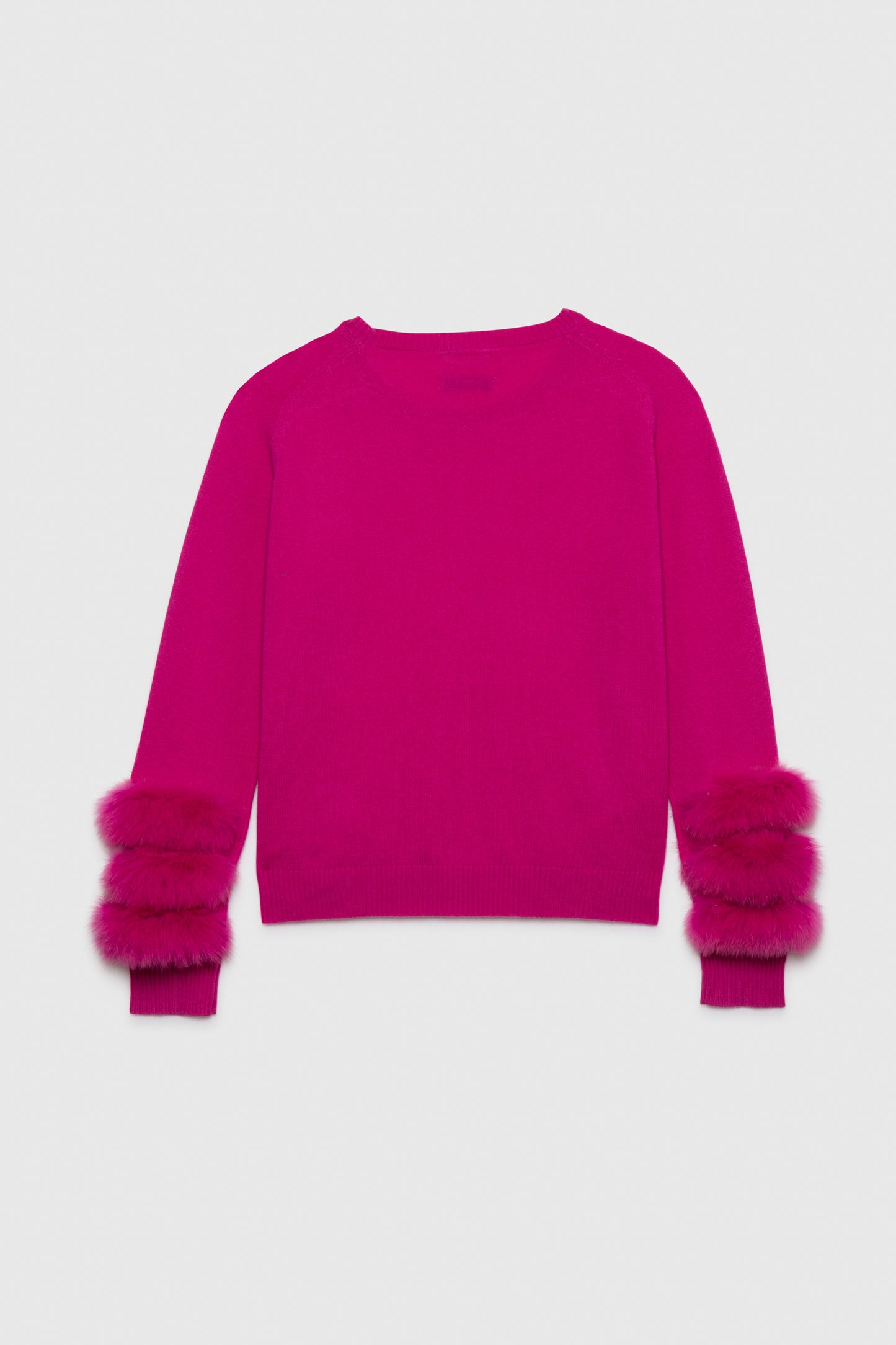 Pull GARY fuchsia Cachemire fourrure en renard haut de gamme femme MAX&MOI
