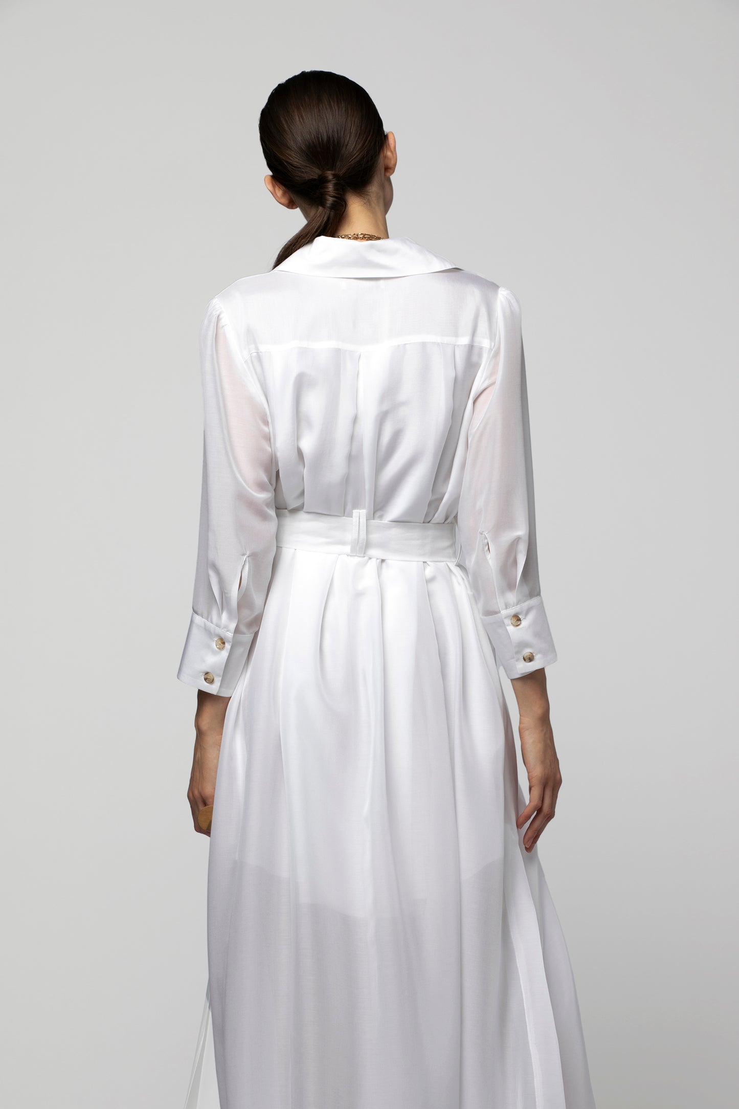 Robe RAEVA Lyocell Soie Blanc haut de gamme femme MAX&MOI