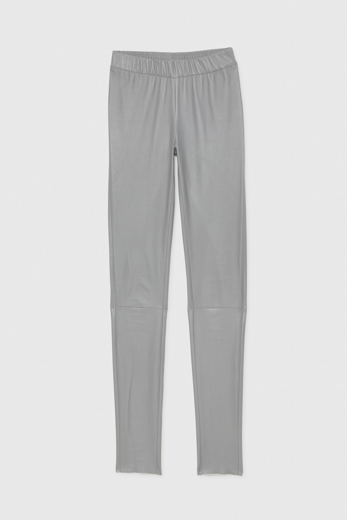 Pantalon PERLEGGING gris en cuir d'agneau coton haut de gamme MAX&MOI