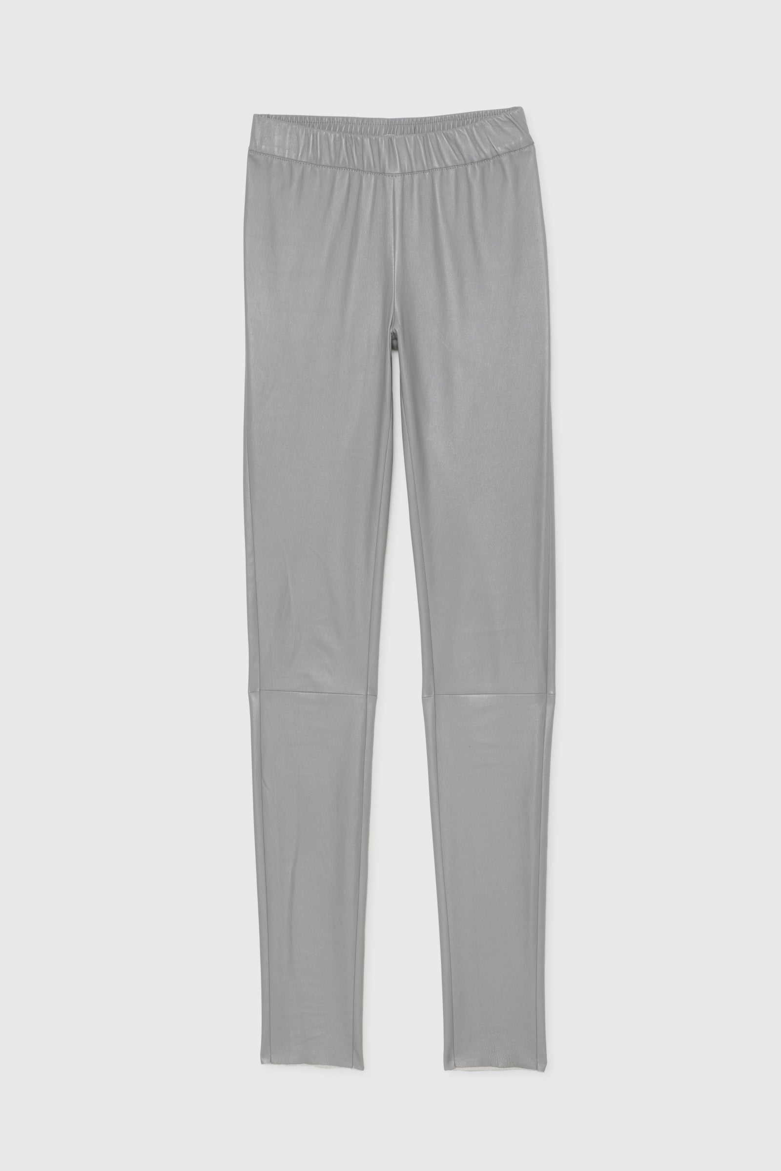 Pantalon PERLEGGING gris en cuir d'agneau coton haut de gamme MAX&MOI