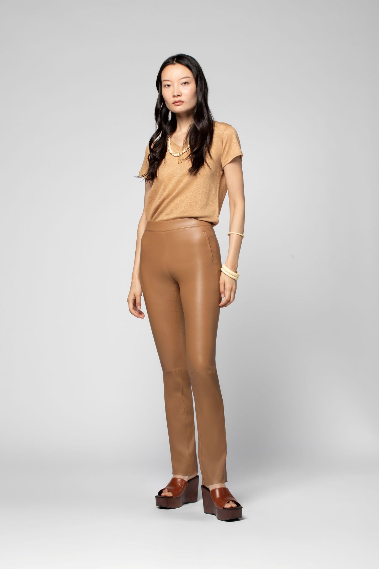 Legging en cuir BEYINA