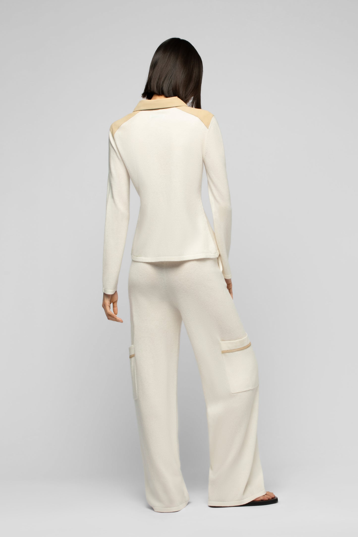 Pantalon Bakela blanc en laine et cachemire mode femme luxe