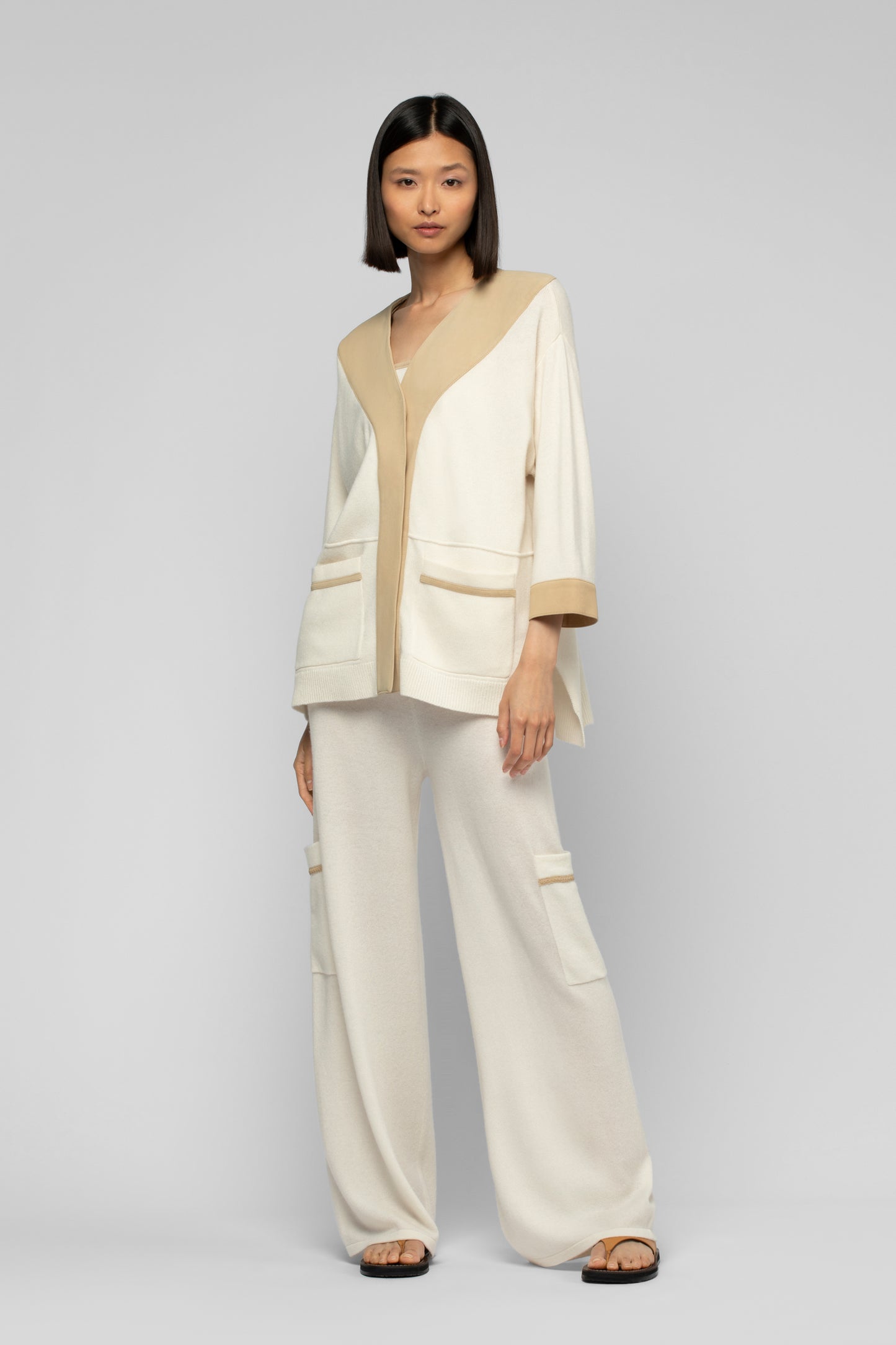 Gilet Gadama blanc en laine et cachemire mode femme luxe