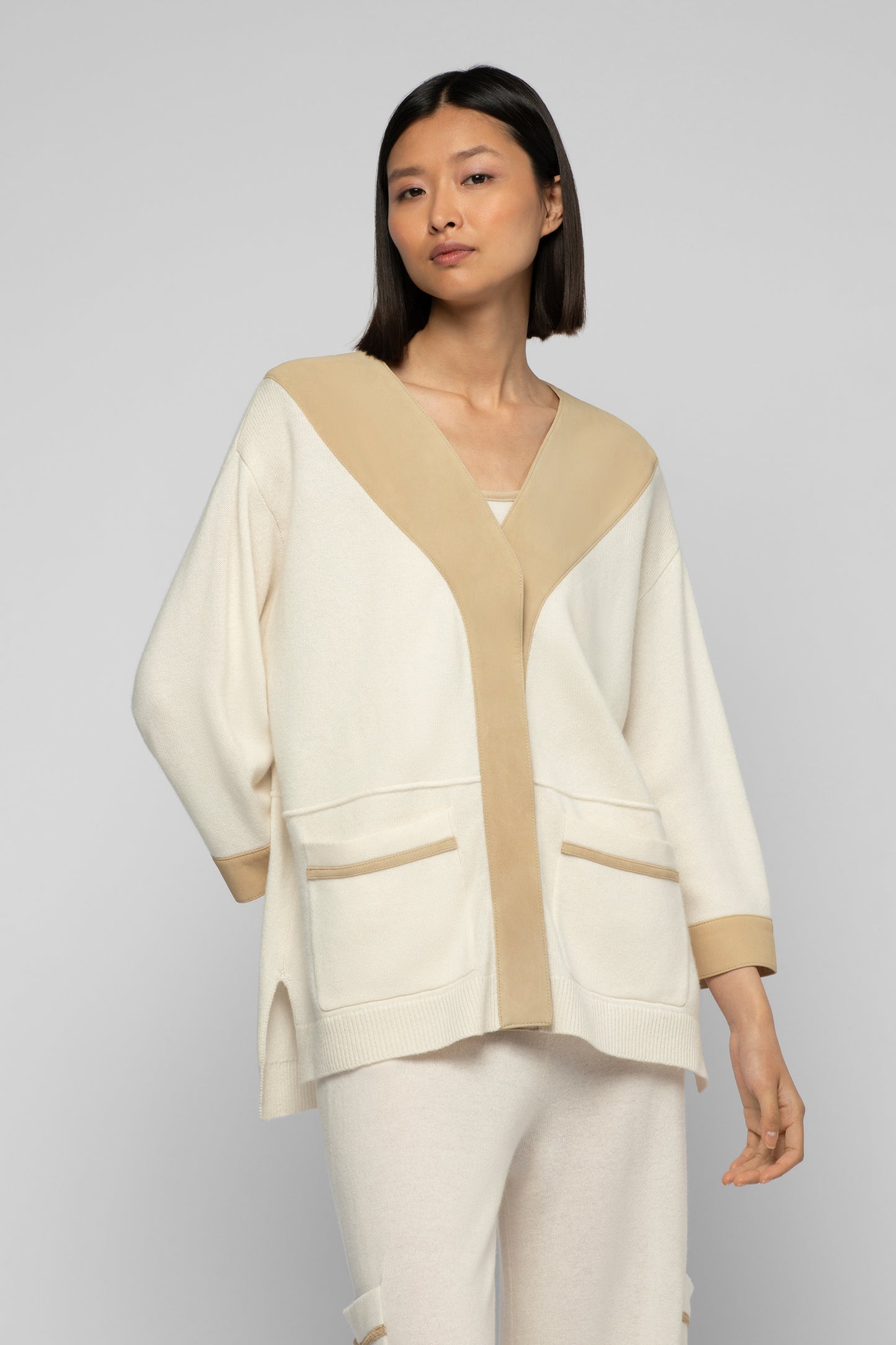 Gilet Gadama blanc en laine et cachemire mode femme luxe