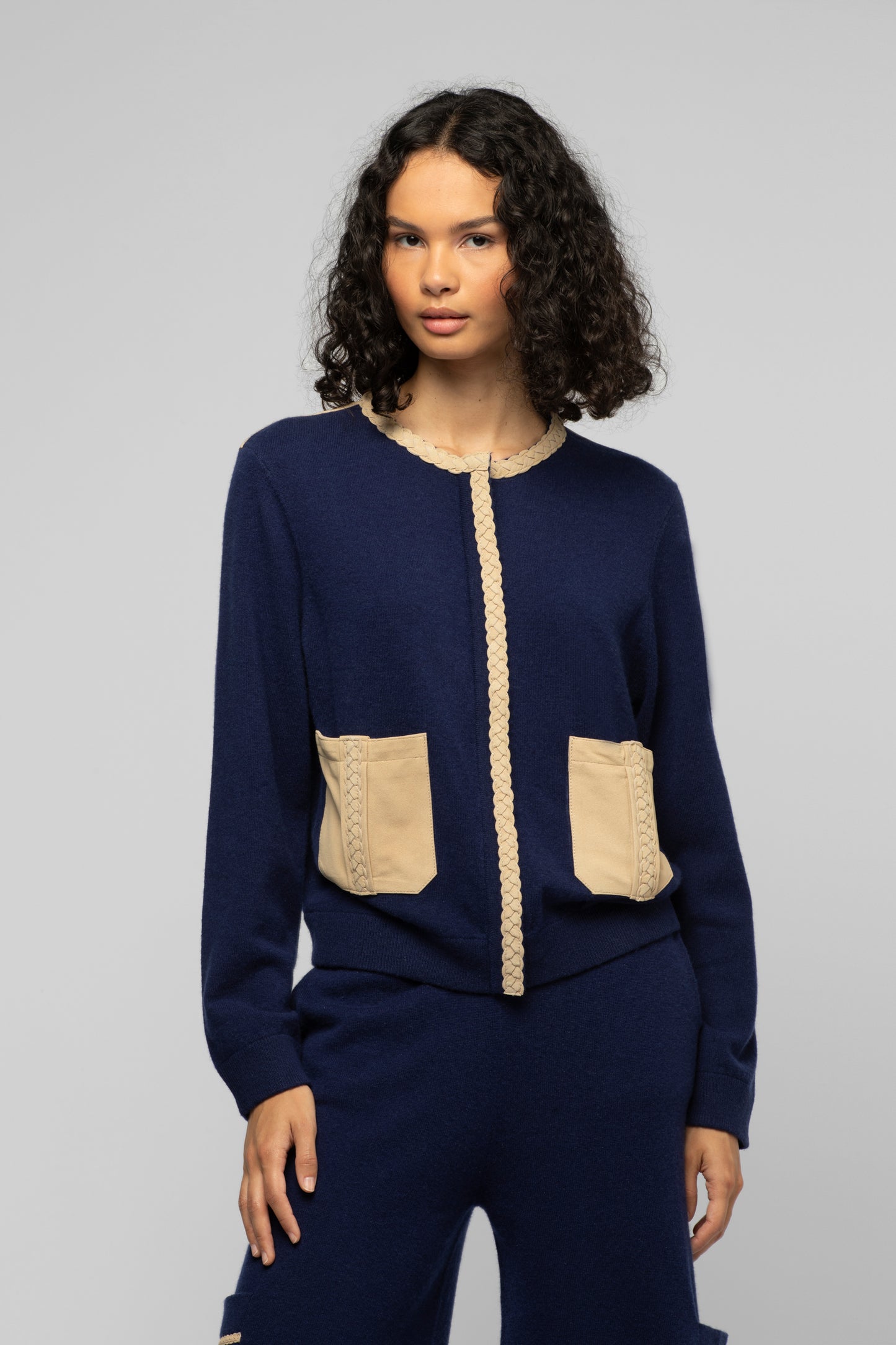 Gilet Gadonia bleu marine en laine et cachemire mode femme luxe