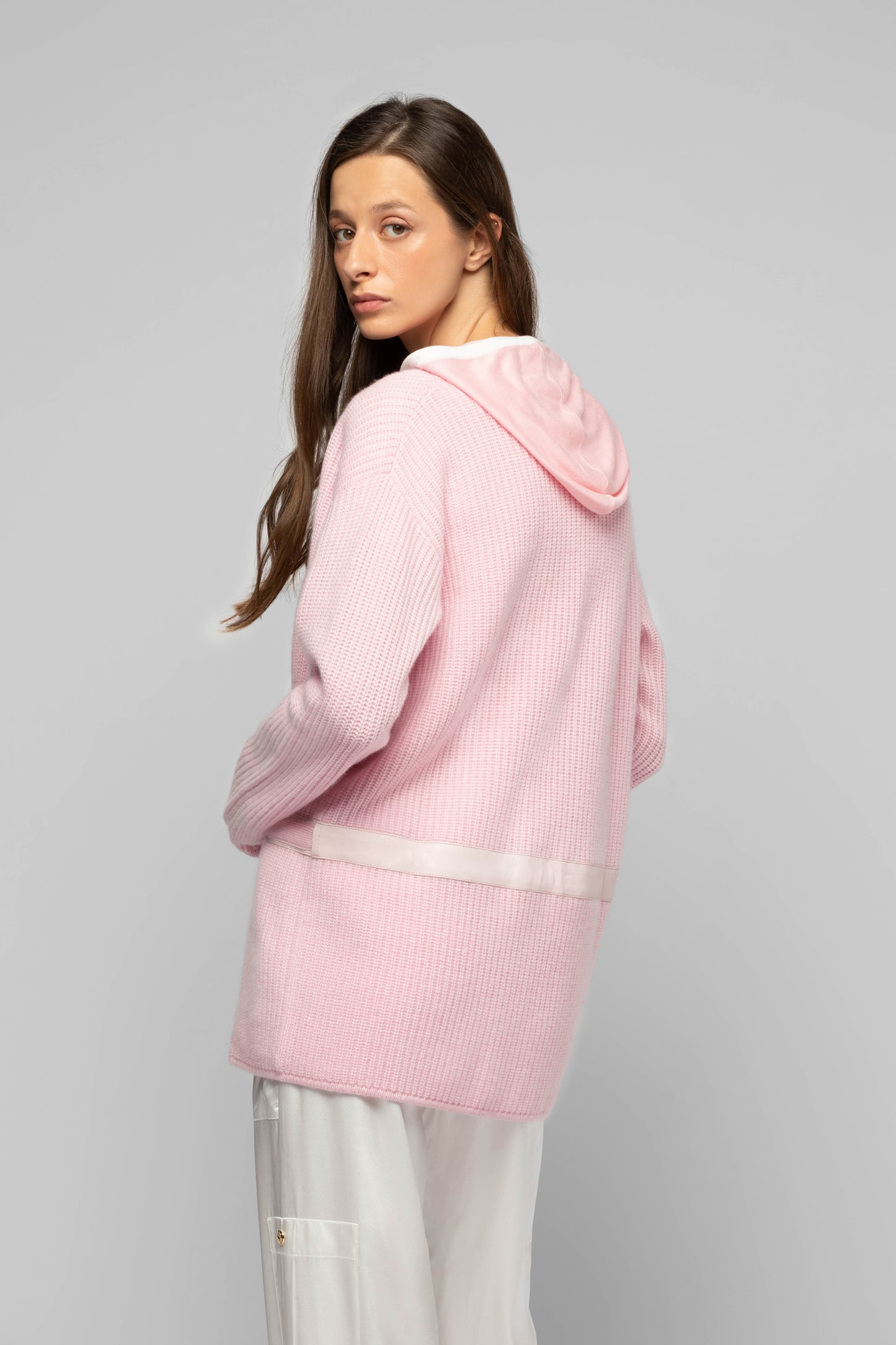 Gilet Gamy rose en laine et cachemire mode femme luxe