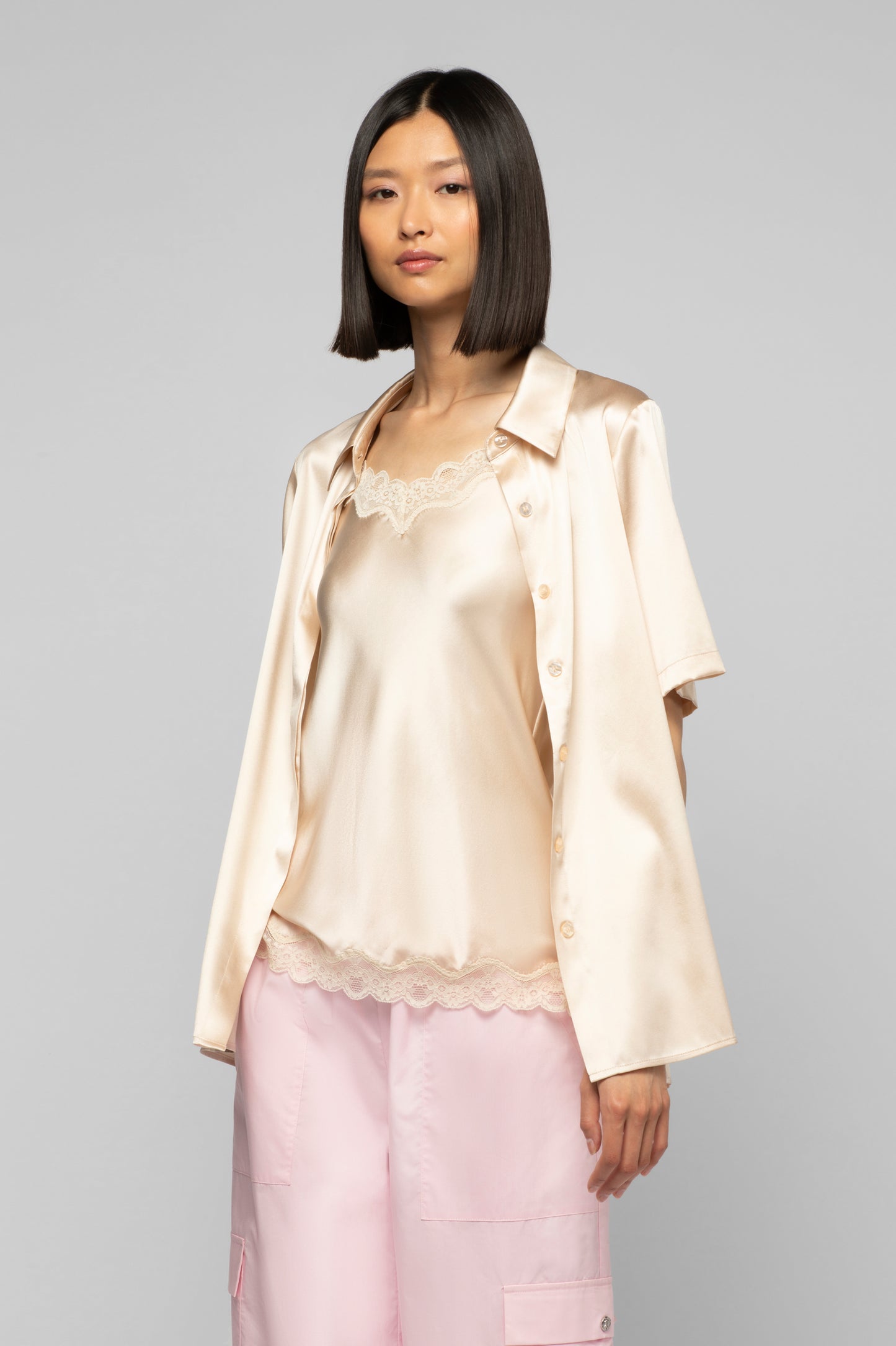 Chemise Latika beige en soie mode femme luxe