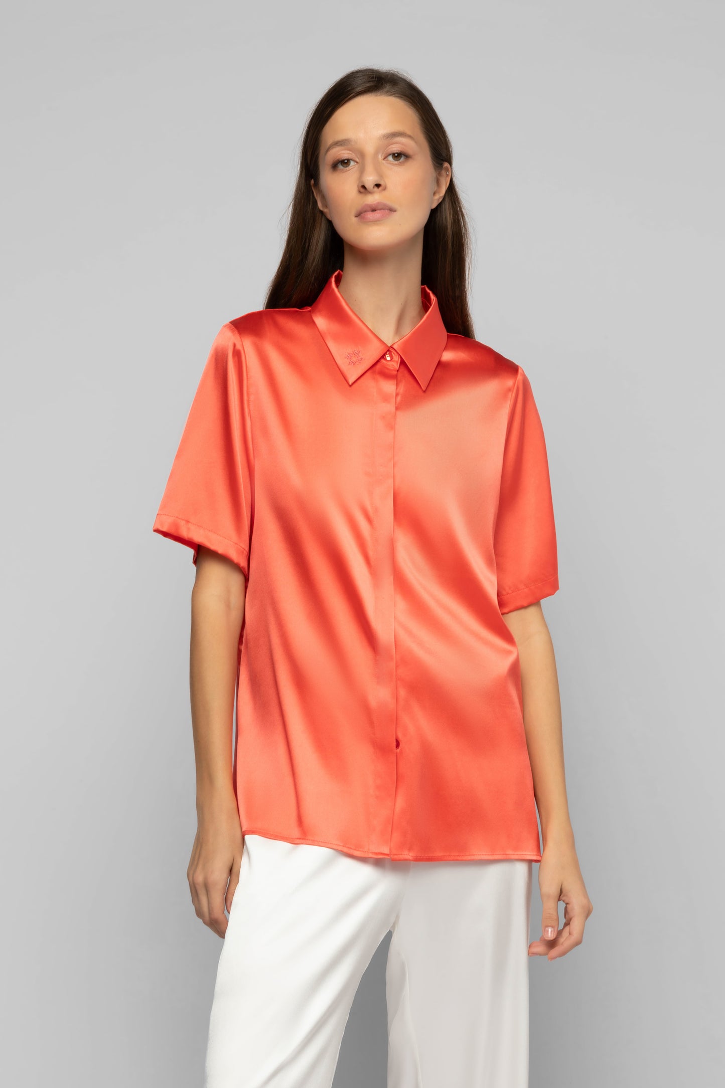 Chemise Latika corail en soie mode femme luxe