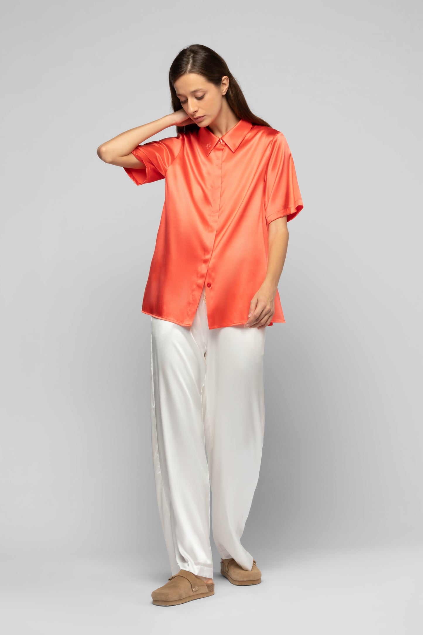 Chemise Latika corail en soie mode femme luxe