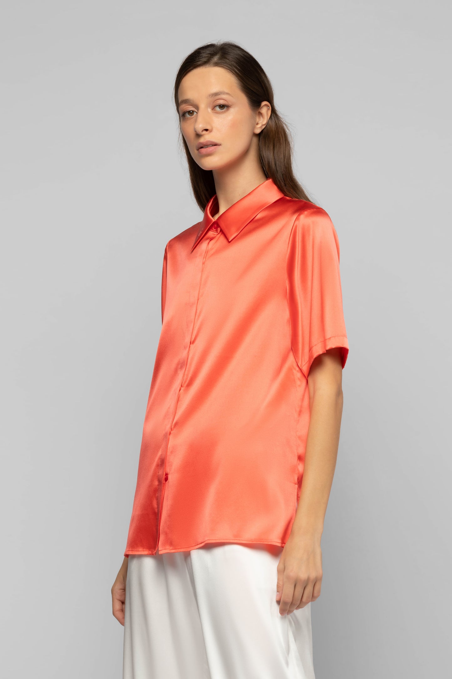 Chemise Latika corail en soie mode femme luxe