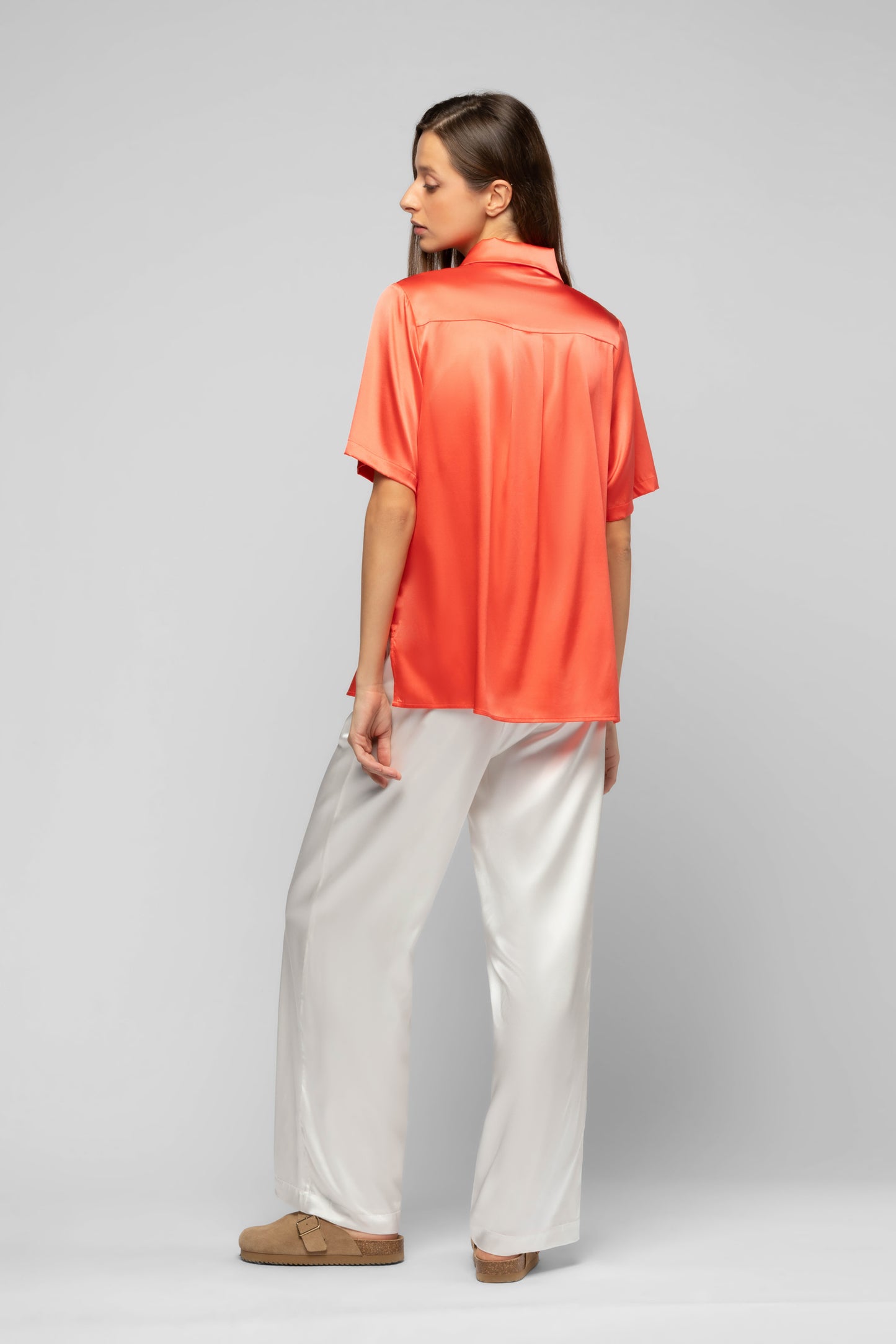 Chemise Latika corail en soie mode femme luxe