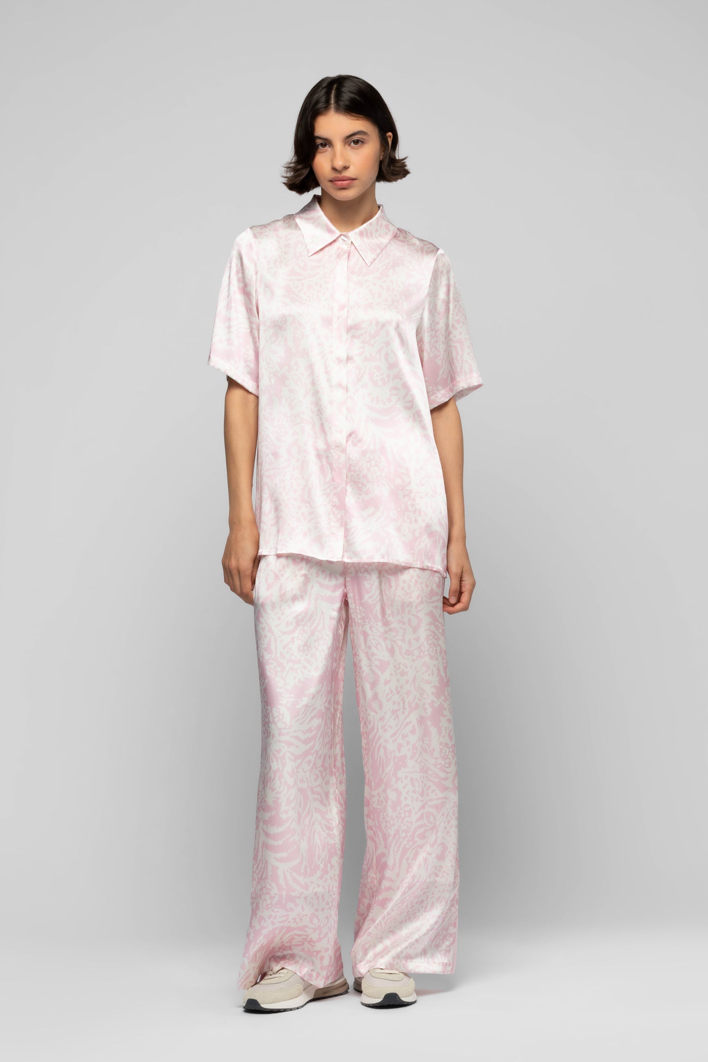 Chemise Latika léopard rose en soie mode femme luxe