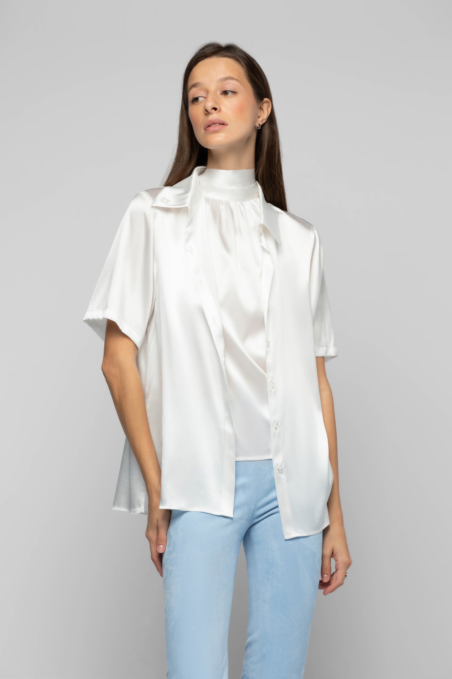 Chemise Latika blanc en soie mode femme luxe