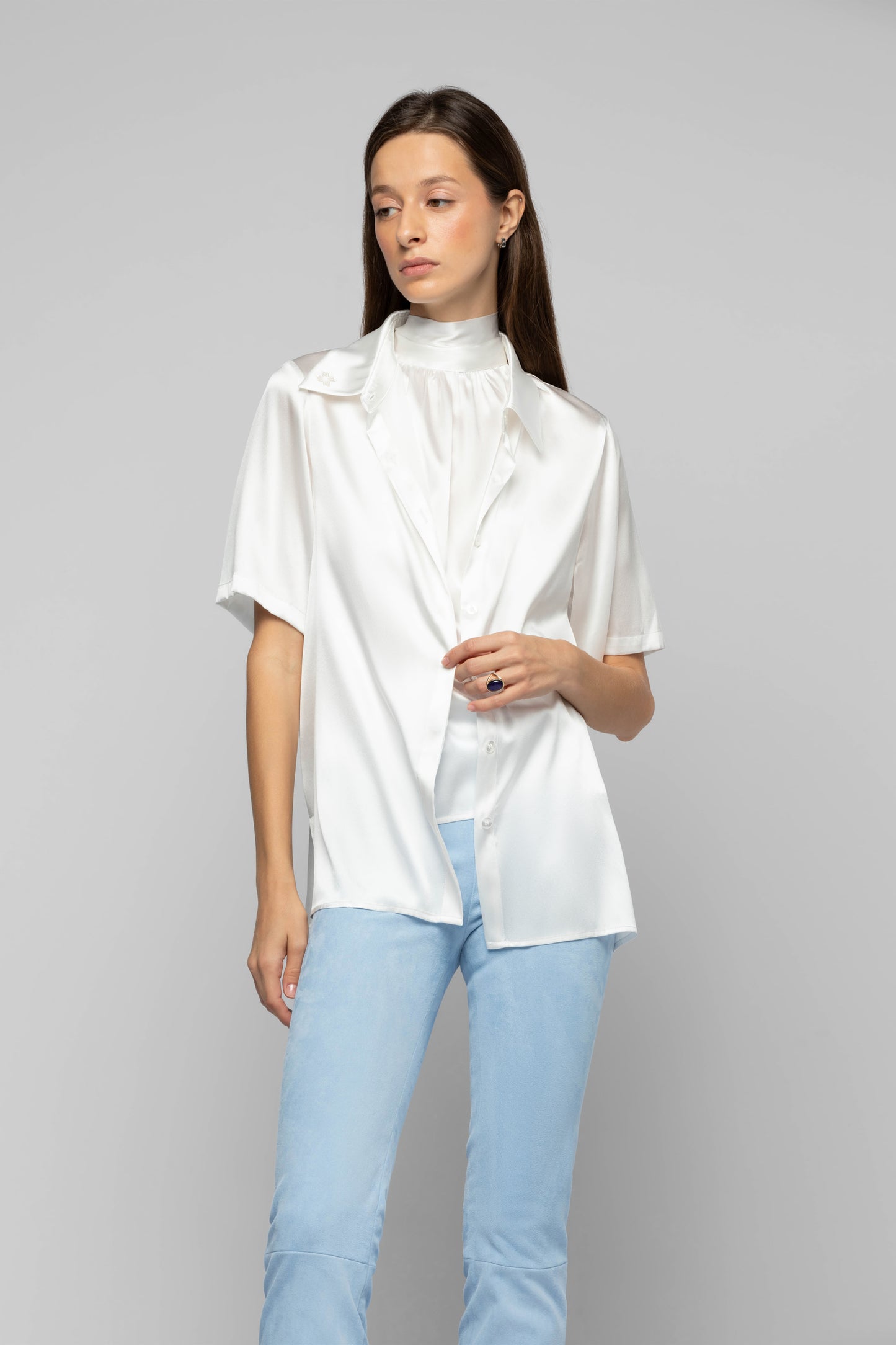 Chemise Latika blanc en soie mode femme luxe