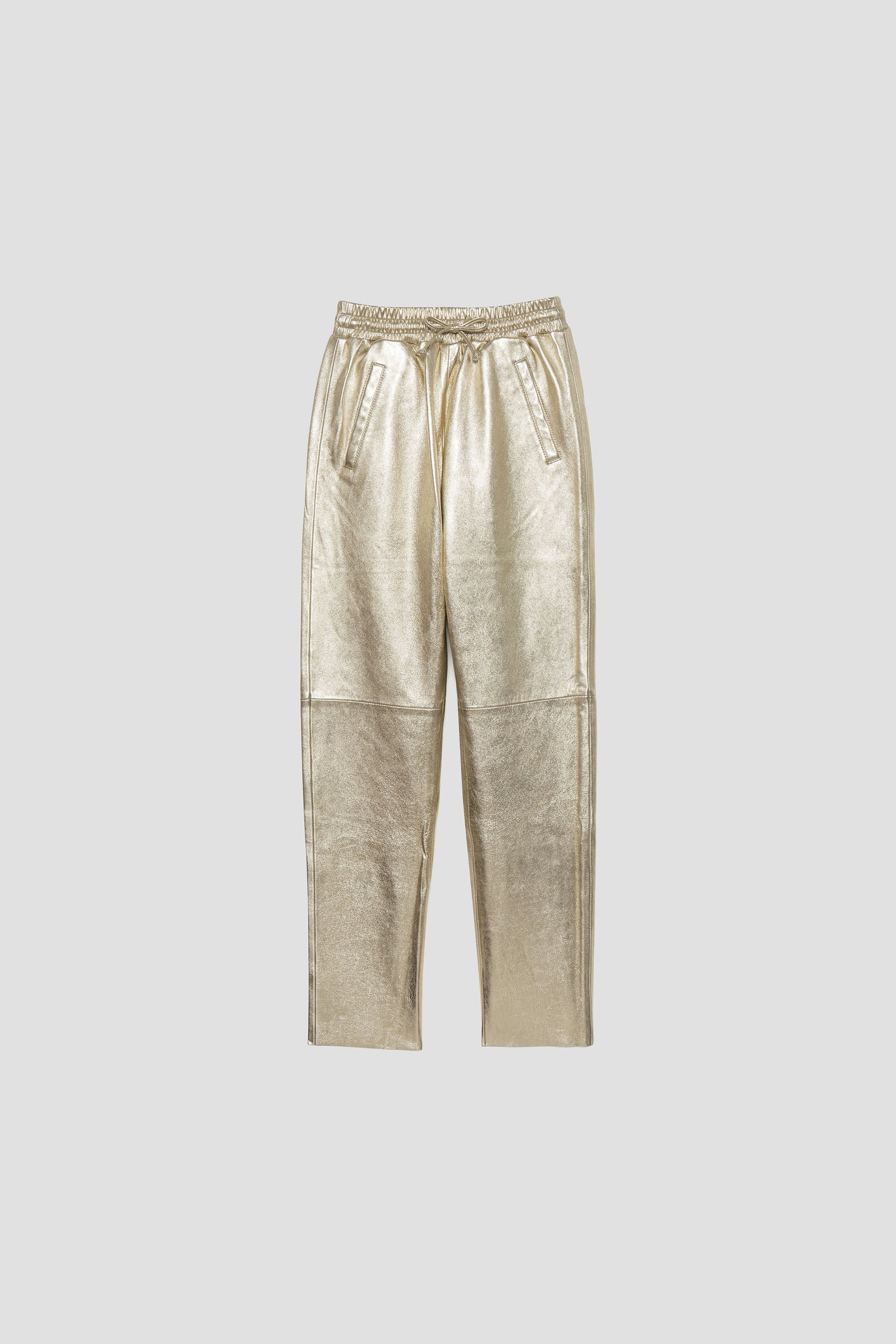 Pantalon en cuir Jogging gold Mode Femme Luxe – Maxemoi