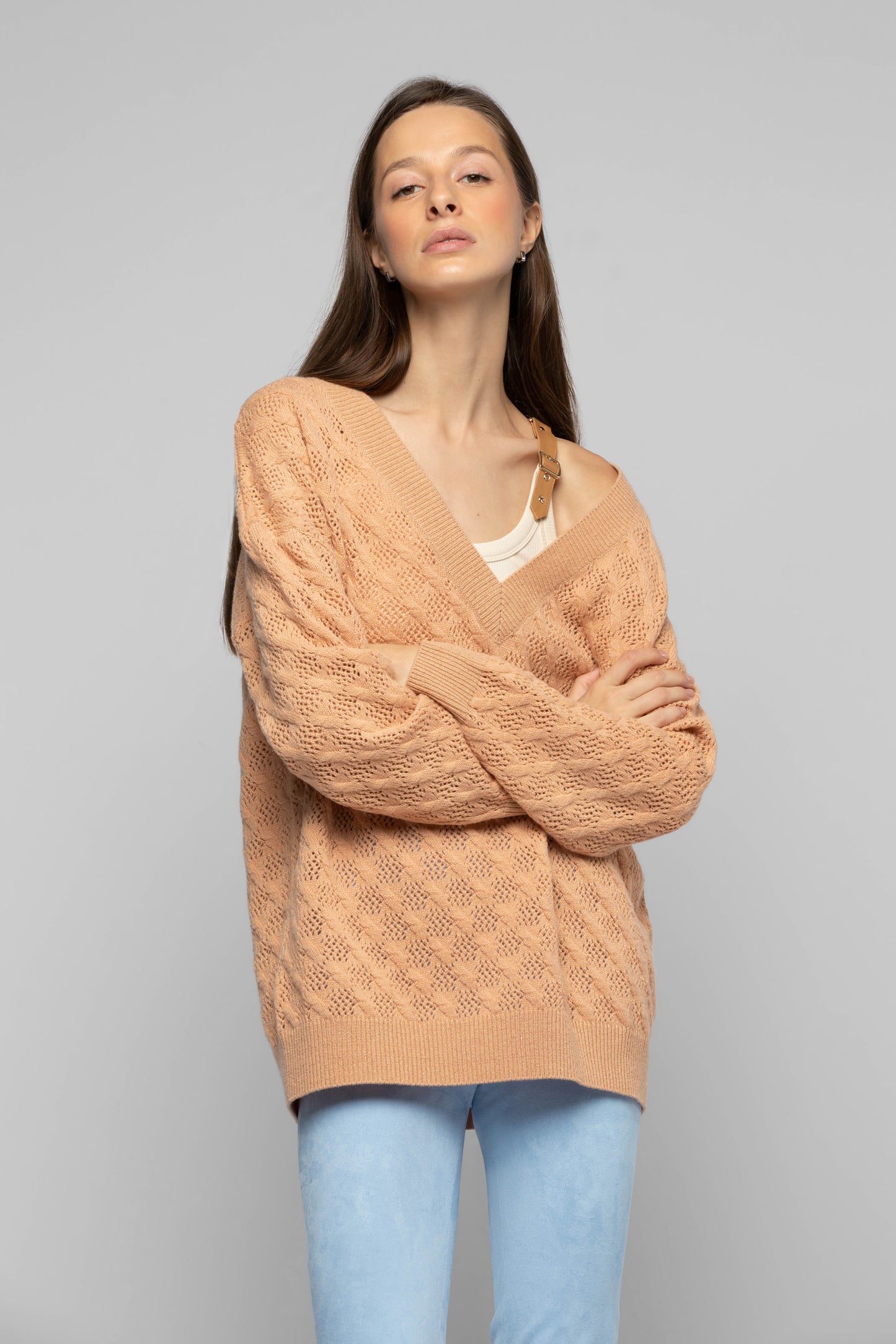 Pull Palabama camel en laine et cachemire mode femme luxe