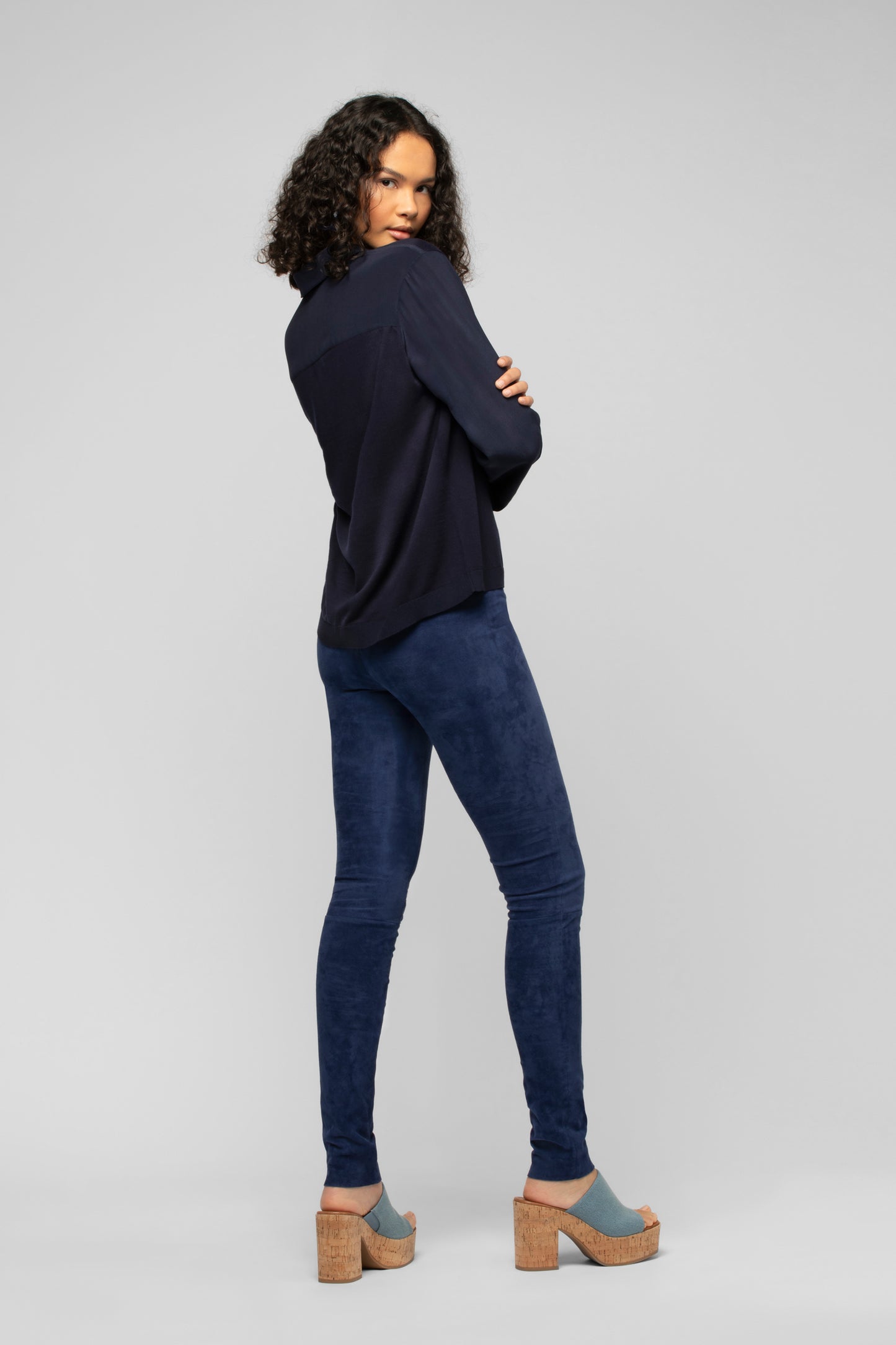 Pull Panny bleu marine en laine et soie mode femme luxe