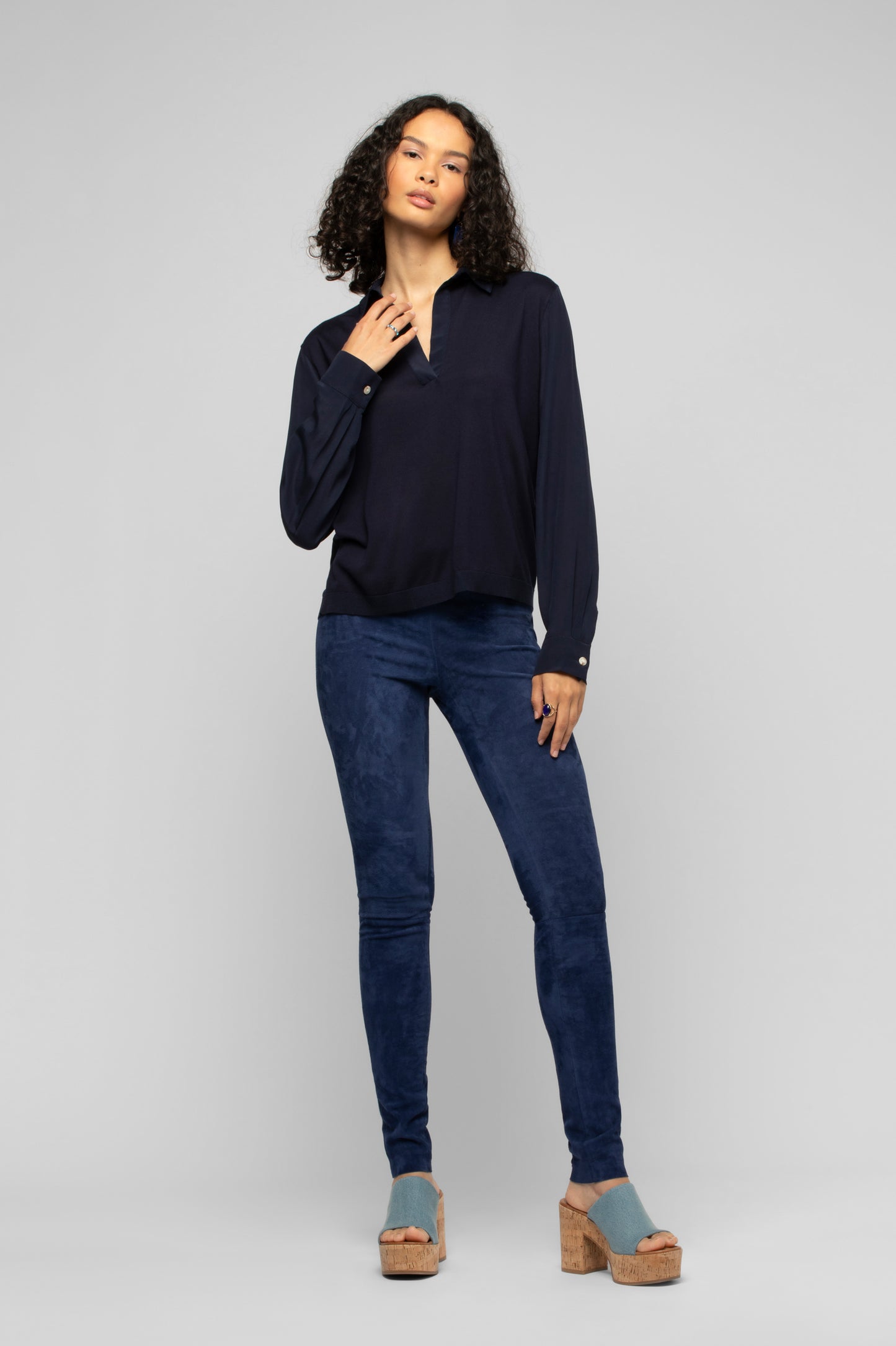 Pull Panny bleu marine en laine et soie mode femme luxe